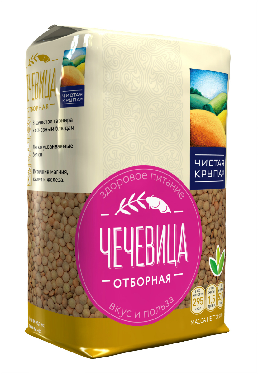Чистая Крупа чечевица, 750 г18500 Чистая Крупа чечевица, 750 г18500Чечевица - экологически чистый продукт! Чечевица совершенно не накапливает нитраты, радионуклиды и различные прочие токсические вещества, даже если произрастает на загрязненной и зараженной ими почве. Помимо этого, по питательным и полезным свойствам продуктов, которые могут сравниться с чечевицей, среди разнообразия растительного мира нет! Она невероятно богата витаминами, такими как А и витамины группы В, и даже витамином С, а кроме того, растительным белком. Ешьте чечевицу, и сама природа позаботится о вашем здоровье!