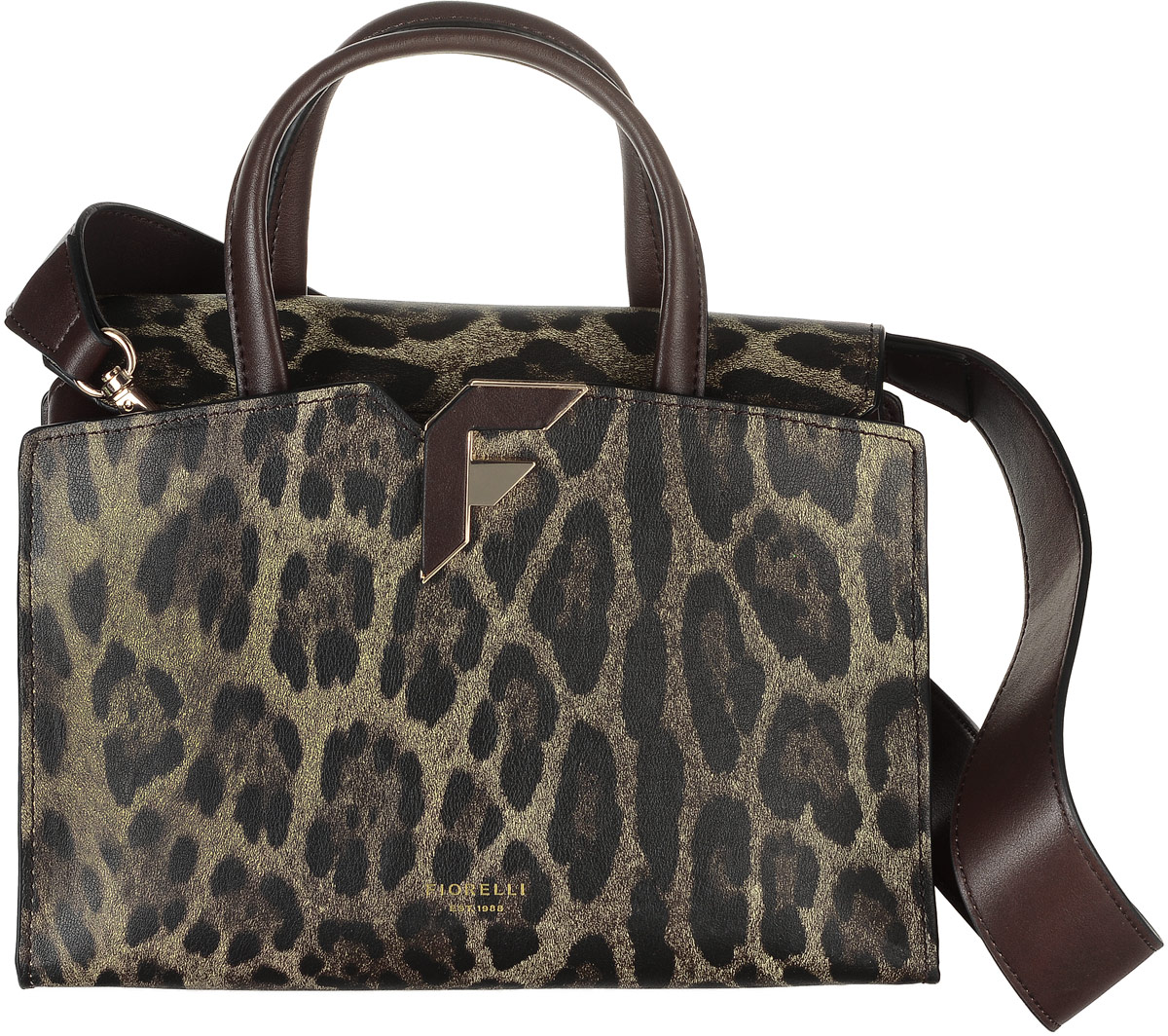 Сумка женская Fiorelli, цвет: коричневый. 8532 FH8532 FH Leopard Сумка женская Fiorelli, цвет: коричневый. 8532 FH8532 FH LeopardПрактичная маленькая сумка Fiorelli выполнена из искусственной кожи с эффектным леопардовым принтом и закрывается клапаном на удобные застежки-магниты. Внутренний объем позволяет вместить в аксессуар все необходимое. Модель имеет одно основное отделение, разделенное текстильной перегородкой. Внутри имеется прорезной кармашек на застежке-молнии и два накладных кармана для телефона и разных мелочей. Сумка оснащена съемным плечевым ремнем, выполненным из искусственной кожи. Лаконичный цвет и простая форма помогут этой сумочке вписаться даже в самый сложный и продуманный гардероб. Дизайн продукции Fiorelli разрабатывается в Лондоне молодой, амбициозной командой, идущей в ногу со временем и предлагающей модели, которые предназначены для любых случаев, как для выхода в свет, так и для рабочих будней, торжественных приемов или коктейльных вечеринок.