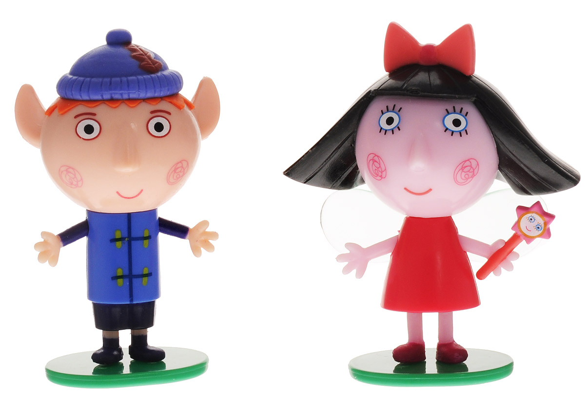 Ben&Holly Набор фигурок Бен и Флер30969 Ben&Holly Набор фигурок Бен и Флер30969Специально для маленьких поклонников мультфильма Волшебное королевство Бена и Холли создан набор Бен и Флер. С фигурками забавных героев ваш малыш будет обыгрывать удивительные истории об их приключениях, весело проводя время и развивая воображение, речевые навыки, словарный запас и координацию движений. Игрушки выполнены из качественного безопасного пластика. Ножки, ручки и голова у фигурок подвижны, а сзади фигурки Флер прикреплены прозрачные крылышки. Чтобы игра была увлекательней, вы можете приобрести другие игрушки из серии Бен и Холли.