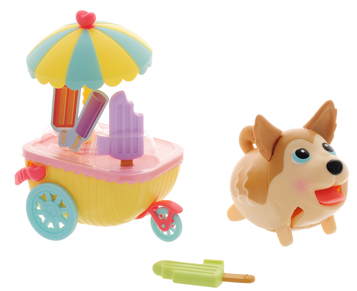 Chubby Puppies Набор фигурок Хаски и тележка с мороженым56713_хаски, 20073821 Chubby Puppies Набор фигурок Хаски и тележка с мороженым56713_хаски, 20073821Набор фигурок Chubby Puppies Хаски и тележка с мороженым непременно понравится вашему ребенку. В набор входят фигурка очаровательного щенка хаски и тележка с мороженым. Тележка оборудована колесами, ручкой и зонтиком. Сверху тележка дополнена двумя цветными эскимо. Щеночек умеет забавно передвигаться, шагая вразвалку, и даже везти перед собой тележку, благодаря чему игра с ним становится еще более интересной и увлекательной. Язык, хвостик и ушки у собачки подвижные. Набор выполнен из яркого качественного пластика и совершенно безопасен для здоровья вашего ребенка. Порадуйте вашего малыша таким замечательным подарком! Для работы требуется 1 батарейка типа ААА (входит в комплект).