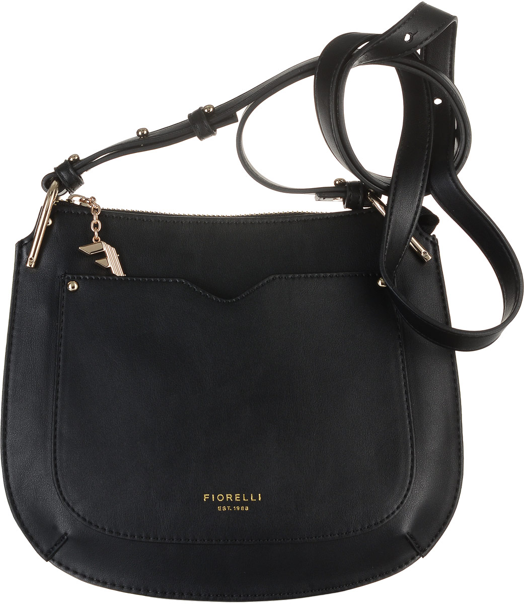 Сумка женская Fiorelli, цвет: черный. 8535 FH8535 FH Black Сумка женская Fiorelli, цвет: черный. 8535 FH8535 FH BlackПрактичная маленькая сумка Fiorelli выполнена из приятной на ощупь искусственной кожи и закрывается на застежку-молнию, которая декорирована изящным пулером в виде золотистой цепочки с символикой бренда. Внутренний объем позволяет вместить в аксессуар все необходимое. Модель имеет одно основное отделение, внутри которого находится накладной кармашек для карточек и прочих мелочей. На тыльной стороне изделия имеется накладной карман. Сумка оснащена плечевым ремнем из искуственной кожи. Лаконичный цвет и оригинальная форма помогут этой сумочке вписаться даже в самый сложный и продуманный гардероб. Сумка Fiorelli - идеальный аксессуар вне моды и трендов.