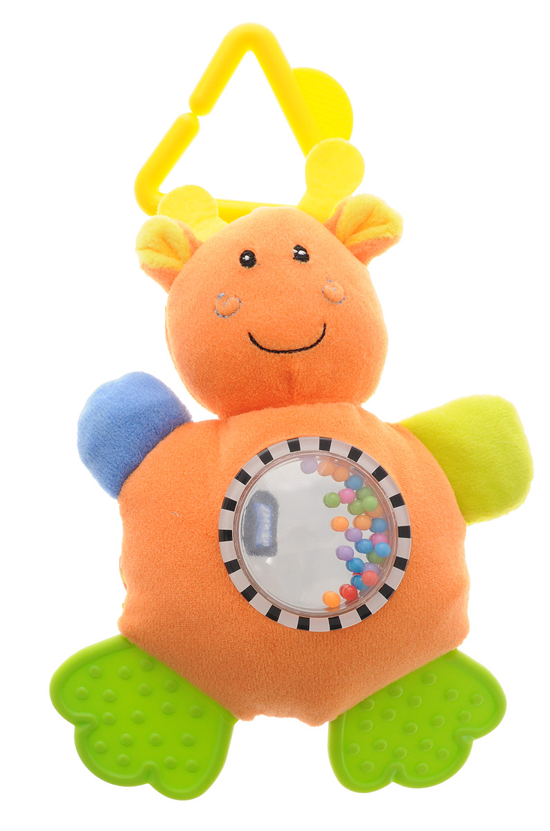Mara Baby Игрушка-подвеска Жаркие страны ЖирафB-9030_оранжевый Mara Baby Игрушка-подвеска Жаркие страны ЖирафB-9030_оранжевыйИгрушка-подвеска Mara Baby Жаркие страны. Жираф выполнена из безопасных для ребенка материалов в виде симпатичного животного. Ножки игрушки представлены в виде двух прорезывателей для зубов, а ручки содержат шуршащий элемент. В животике игрушки находятся маленькие разноцветные шарики, которые весело гремят при встряхивании. С помощью пластикового незамкнутого треугольника игрушку можно подвесить к кроватке, коляске, автокреслу или игровой дуге малыша. Игрушка-подвеска поможет ребенку в развитии цветового и звукового восприятия, концентрации внимания, мелкой моторики рук, координации движений и тактильных ощущений.