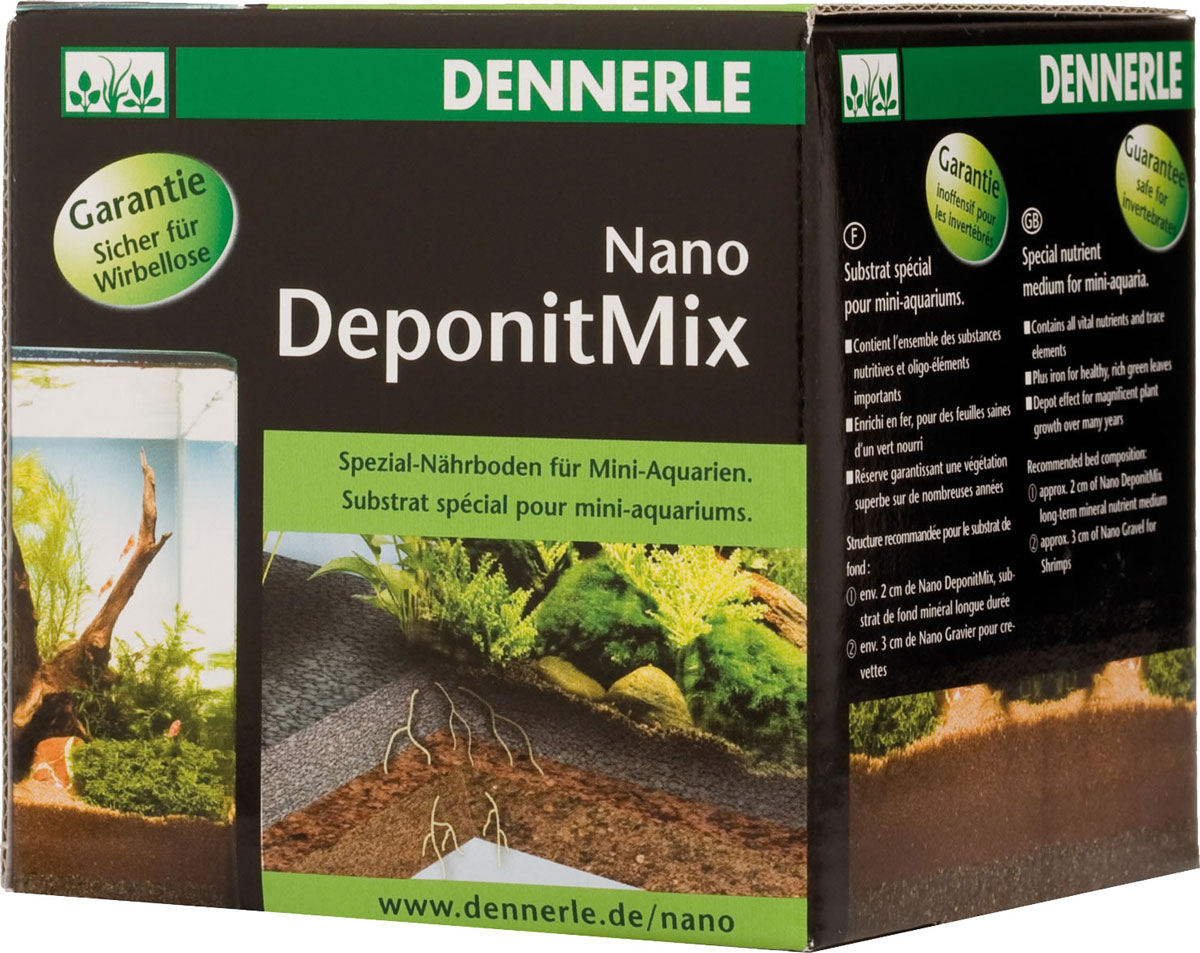 Подкормка грунтовая Dennerle Nano Deponit Mix, для мини-аквариумов, готовая смесь, 1 кгDEN5912 Подкормка грунтовая Dennerle Nano Deponit Mix, для мини-аквариумов, готовая смесь, 1 кгDEN5912Грунтовая подкормка Dennerle Nano Deponit Mix является фундаментом для пышного роста растений. Он обеспечивает растения необходимыми питательными веществами, усваиваемыми корневой системой гидрофлоры. Dennerle Nano Deponit Mix разработан специально для миниатюрных аквариумов. Его насыпают самым нижним слоем толщиной около 2 см. Он содержит все жизненно важные питательные вещества и микроэлементы, а также содержит железо для сочных зелёных здоровых листьев. Действует на протяжении многих лет, обеспечивая пышный рост растений. Гарантированно безопасен для беспозвоночных.