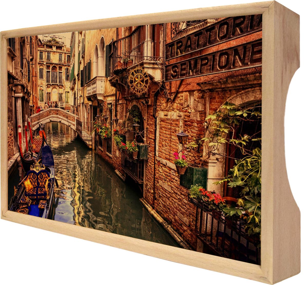 Поднос GiftnHome Венеция, 25 х 37,5 смTR-Venice Поднос GiftnHome Венеция, 25 х 37,5 смTR-VeniceПоднос GiftnHome Венеция изготовлен из бука - благородной породы древесины. Это крепкий, экологичный и надежный материал, который идеально подходит для производства подносов. Изделие прекрасно перенесет длительную эксплуатацию и надолго сохранит свой шарм древесной структуры и природные качества. Поднос - это великолепное решение для подарка и истинный комплимент вашим любимым и близким людям. С ним вы с легкостью сможете подать кофе, завтрак в постель или вынести на веранду гостям закуски и фрукты. Помимо функциональной пользы, данное изделие изысканно дополнит интерьер помещения и внесет уют в домашнее пространство. Нанесенные на поднос дизайнерские принты от Креативной Студии АнтониоК делают изделие уникальным.