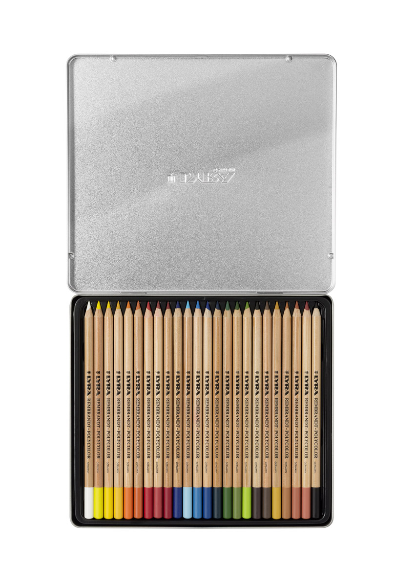Lyra Художественные цветные карандаши Rembrandt Polycolor 24 цветовL2001240 Lyra Художественные цветные карандаши Rembrandt Polycolor 24 цветовL2001240Набор цветных художественных карандашей Lyra REMBRANDT POLYCOLOR 24 цвета, в металлической коробке