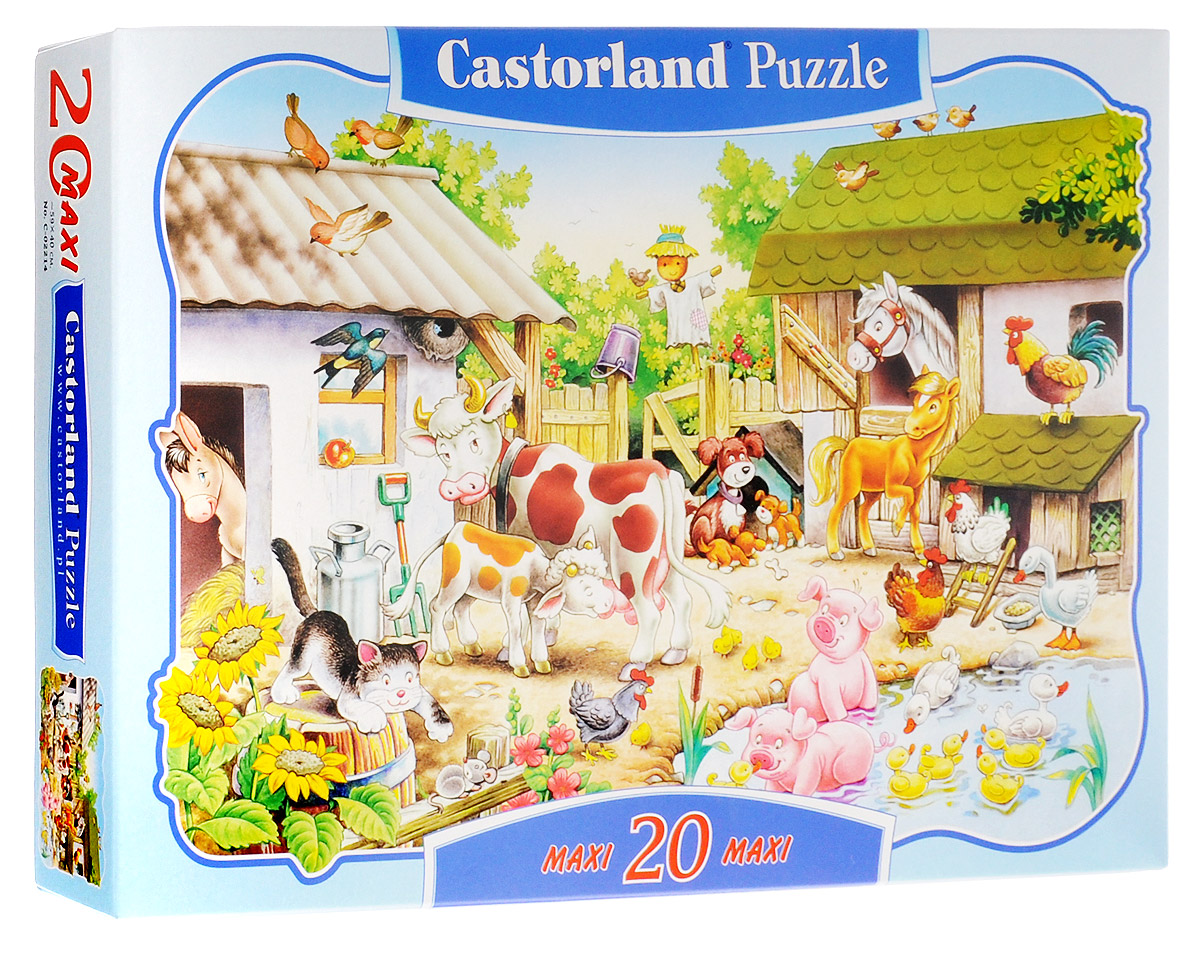 Castorland Пазл ФермаС-02214 Castorland Пазл ФермаС-02214Пазлы Castorland - это высокий уровень полиграфии, четкие и красочные цвета, продуманные иллюстрации, уникальность формы каждой детали, разнообразие тематик. Пазл Castorland Ферма станет отличным развлечением для вашего ребенка. Собрав этот пазл, включающий в себя 20 элементов, вы получите великолепную картинку с изображением очаровательных домашних животных на ферме. Игра с пазлами благоприятно влияет на развитие ребенка. Веселая игра сопровождается манипуляциями с мелкими предметами, сопоставлением и сложением деталей, в результате чего развивается сенсорное восприятие и мелкая моторика. Порадуйте своего малыша таким замечательным подарком!
