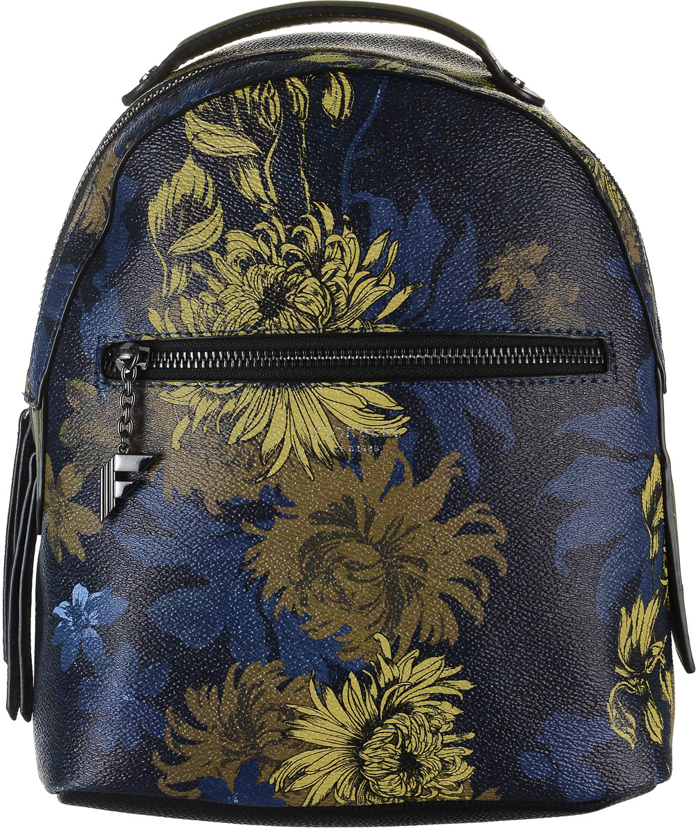 Рюкзак женский Fiorelli, цвет: синий. 8516 FH8516 FH Navy Floral Рюкзак женский Fiorelli, цвет: синий. 8516 FH8516 FH Navy FloralСтильный рюкзак Fiorelli выполнен из экокожи с зернистой фактурой и ярким цветочным принтом, оснащен двумя плечевыми регулируемыми ремнями на спинке и удобной ручкой для переноски. Рюкзак закрывается на молнию, внутри имеет одно вместительное отделение, четыре накладных кармана и один вшитый карман на застежке-молнии. На внешней стороне спереди имеется прорезной карман для мелочей на молнии и вертикальный карман на застежке-молнии с тыльной стороны изделия. Рюкзак Fiorelli - это выбор молодой, уверенной, стильной женщины, которая ценит качество и комфорт. Изделие станет изысканным дополнением к вашему образу.