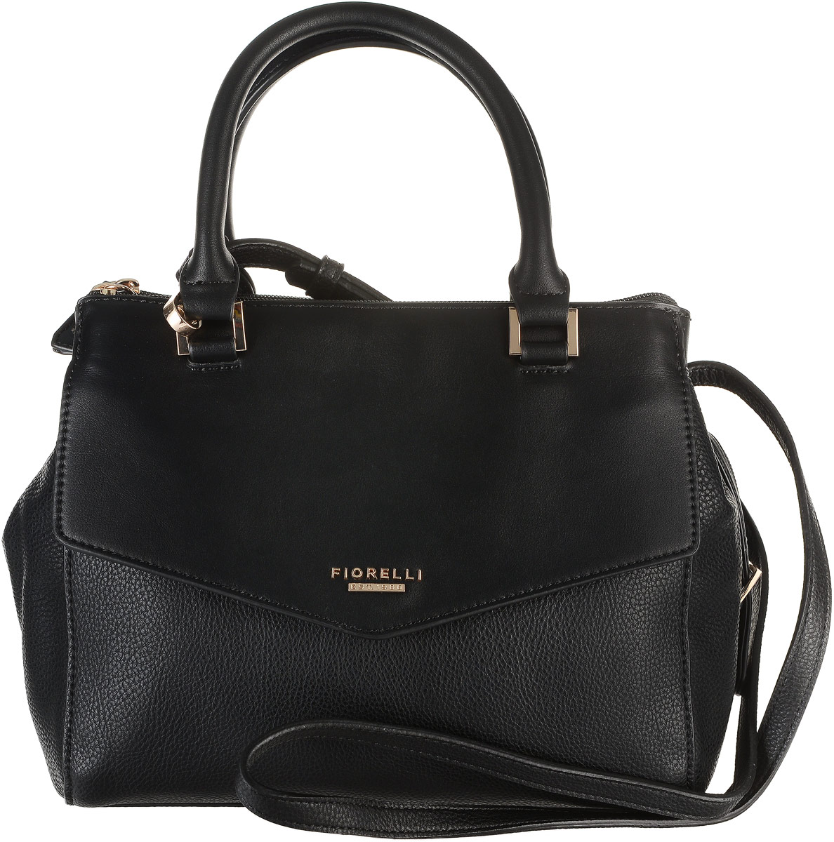 Сумка женская Fiorelli, цвет: черный. 8500 FH8500 FH Black Сумка женская Fiorelli, цвет: черный. 8500 FH8500 FH BlackСтильная маленькая сумка Fiorelli, выполнена из экокожи с зернистой фактурой, декорирована металлическим элементом в виде символики бренда и оснащена удобными ручками для переноски. Сумка имеет три вместительных отделения, каждое из которых закрывается на застежку-молнию. Внутри центрального отделения находятся два накладных кармана для мелочей и один вшитый карман на молнии. На внешней стороне изделия спереди имеется накладной карман, закрывающийся клапаном на магнит. В комплекте идет съемный плечевой ремень, выполненный также из экокожи. Ремень регулируется по длине. Дизайн продукции Fiorelli разрабатывается в Лондоне молодой, амбициозной командой, идущей в ногу со временем и предлагающей модели, которые предназначены для любых случаев, как для выхода в свет, так и для рабочих будней, торжественных приемов или коктейльных вечеринок.