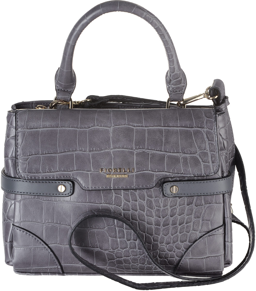 Сумка женская Fiorelli, цвет: серый. 8511 FH8511 FH Grey Croc Сумка женская Fiorelli, цвет: серый. 8511 FH8511 FH Grey CrocСтильная сумка Fiorelli выполнена из высококачественной искусственной кожи с тиснением под рептилию и оформлена металлической пластинкой с названием бренда. Сумка оснащена удобной ручкой и съемным плечевым ремнем, длина которого регулируется с помощью пряжки. Изделие имеет два отделения. Одно отделение закрывается клапаном на магнитную кнопку. Второе отделение закрывается на застежку-молнию и содержит один открытый накладной карман и один карман для визитных и дисконтных карт.