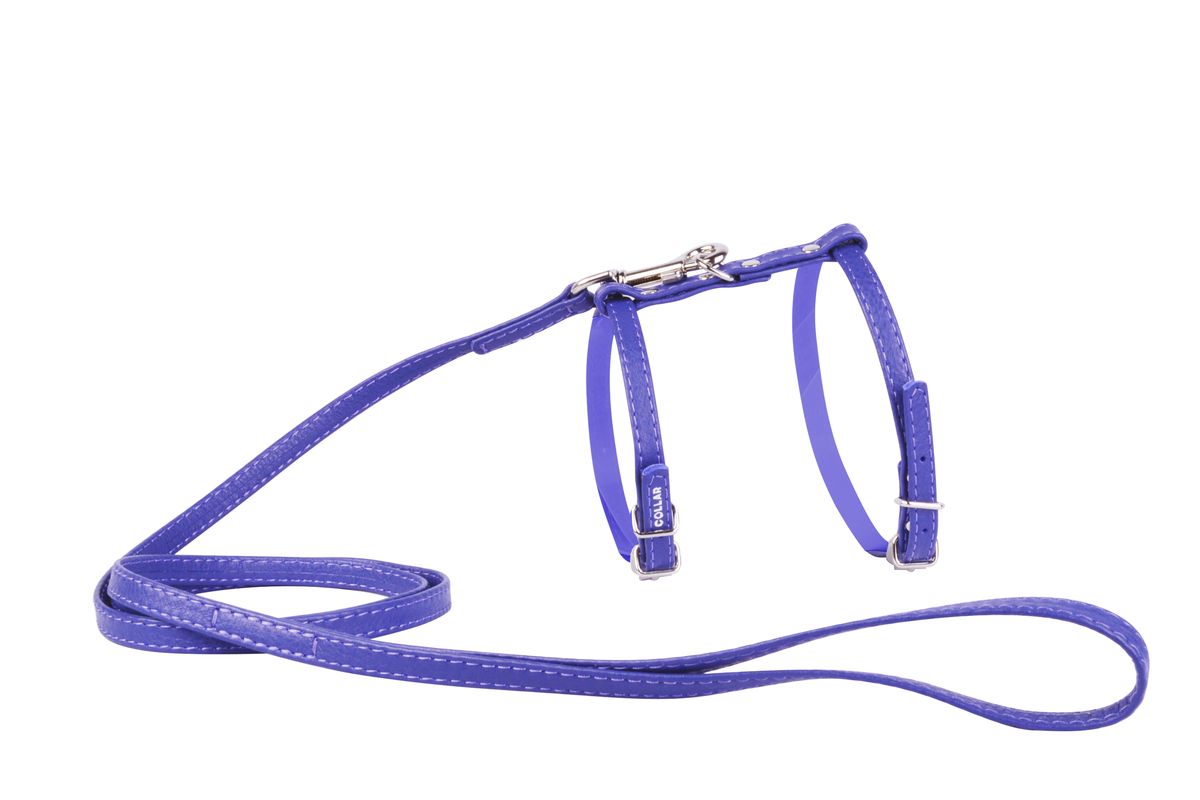 Шлейка CoLLaR Glamour, с поводком, цвет: фиолетовый, ширина 12 мм, обхват груди: 35-43 см34009 Шлейка CoLLaR Glamour, с поводком, цвет: фиолетовый, ширина 12 мм, обхват груди: 35-43 см34009Шлея CoLLaR GLAMOUR с поводком (ширина 12мм, А:25-35см, В:35-43 см) фиолетовая