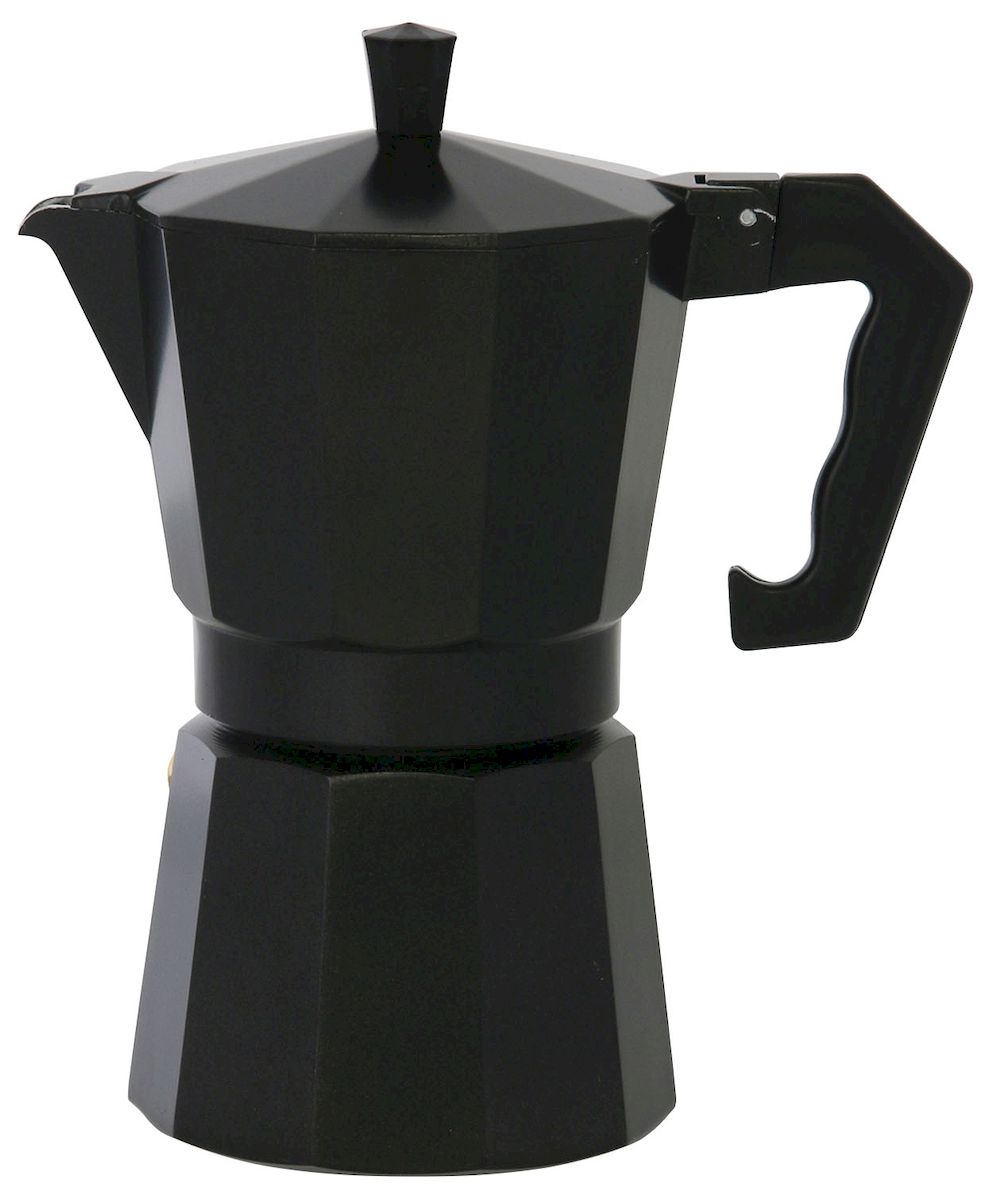 Кофеварка Axentia для Espresso, цвет: черный, на 6 чашек122246 Кофеварка Axentia для Espresso, цвет: черный, на 6 чашек122246Гейзерная кофеварка Axentia позволит вам приготовить ароматный кофе Espresso на 6 персон. Корпус кофеварки изготовлен из высококачественного литого алюминия. Кофеварка состоит из двух соединенных между собой емкостей и снабжена алюминиевым фильтром-перколятором, который сохраняет аромат кофе. Данная модель предельно проста в использовании, в ней отсутствуют подвижные части и нагревательные элементы, поэтому в ней нечему ломаться. Гейзерные кофеварки являются самыми популярными в мире и позволяют приготовить ароматный кофе за считанные минуты. Основной принцип действия гейзерной кофеварки состоит в том, что напиток заваривается путем прохождения горячей воды через слой молотого кофе. В нижнюю часть гейзерной кофеварки заливается вода, в промежуточную часть засыпается молотый кофе, кофеварка ставится на огонь или электрическую плиту. Закипая, вода начинает испаряться и превращается в пар. Избыточное давление пара в нижней части кофеварки...