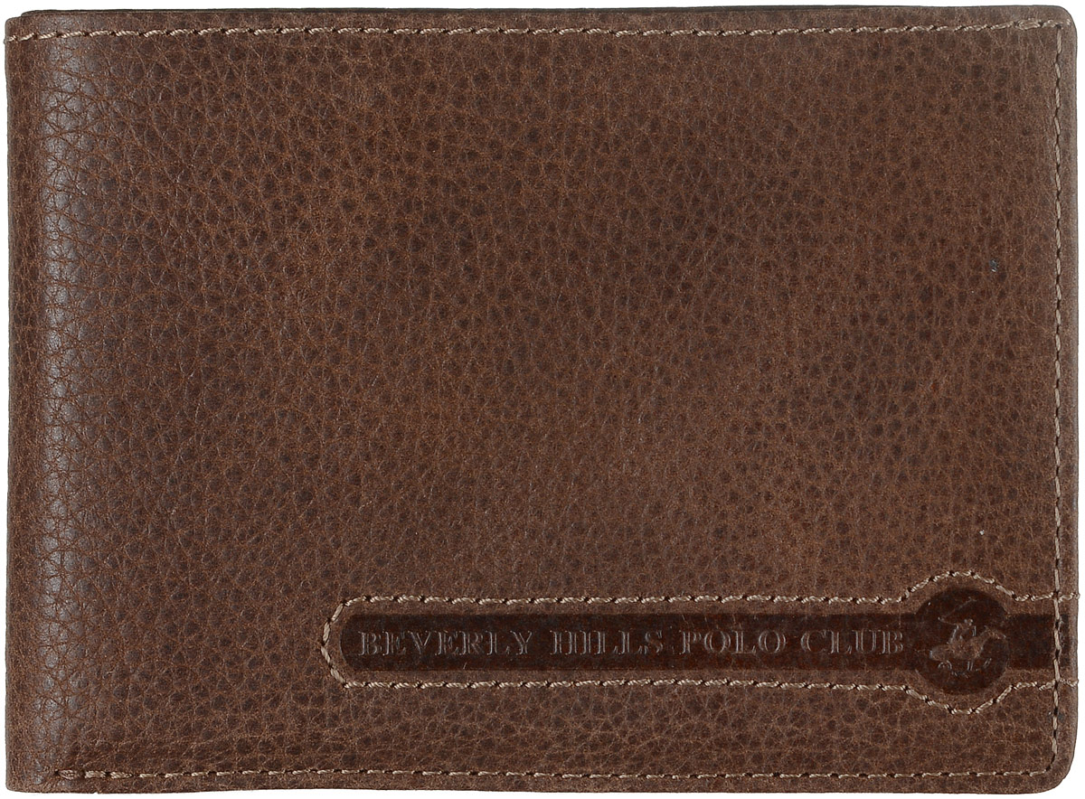Портмоне мужское Beverly Hills Polo Club, цвет: коричневый. 391391_moro Портмоне мужское Beverly Hills Polo Club, цвет: коричневый. 391391_moroУльтратонкое портмоне Beverly Hills Polo Club выполнено из натуральной фактурной кожи. Внутри портмоне располагается отделение для купюр, четыре кармана для кредиток и визиток, два отделения для Sim-карт, одно отделение для SD-карт, отделение для монет на клапане с кнопкой. Также внутри отделения для купюр есть четыре кармана для визиток и кредиток и кармашек для чеков. Портмоне для мужчины - неотъемлемая часть имиджа! Порадуйте мужчину таким ярким, стильным и практичным подарком! Поставляется портмоне в фирменной картонной коробке.