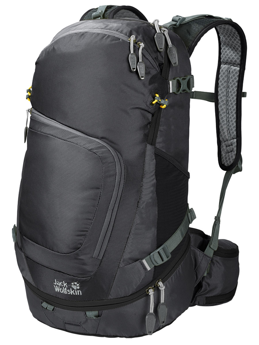 Рюкзак Jack Wolfskin Crosser 26 Pack, цвет: черный. 2004951-60002004951-6000 Рюкзак Jack Wolfskin Crosser 26 Pack, цвет: черный. 2004951-60002004951-6000Универсальный рюкзак Jack Wolfskin с донным отделением. В рюкзаке можно безопасно переносить ноутбук, бутылку для воды или планшетный компьютер. Упаковывать рюкзак легко благодаря устойчивому дну. В переднем кармане есть органайзер, легко доступный в путешествии.