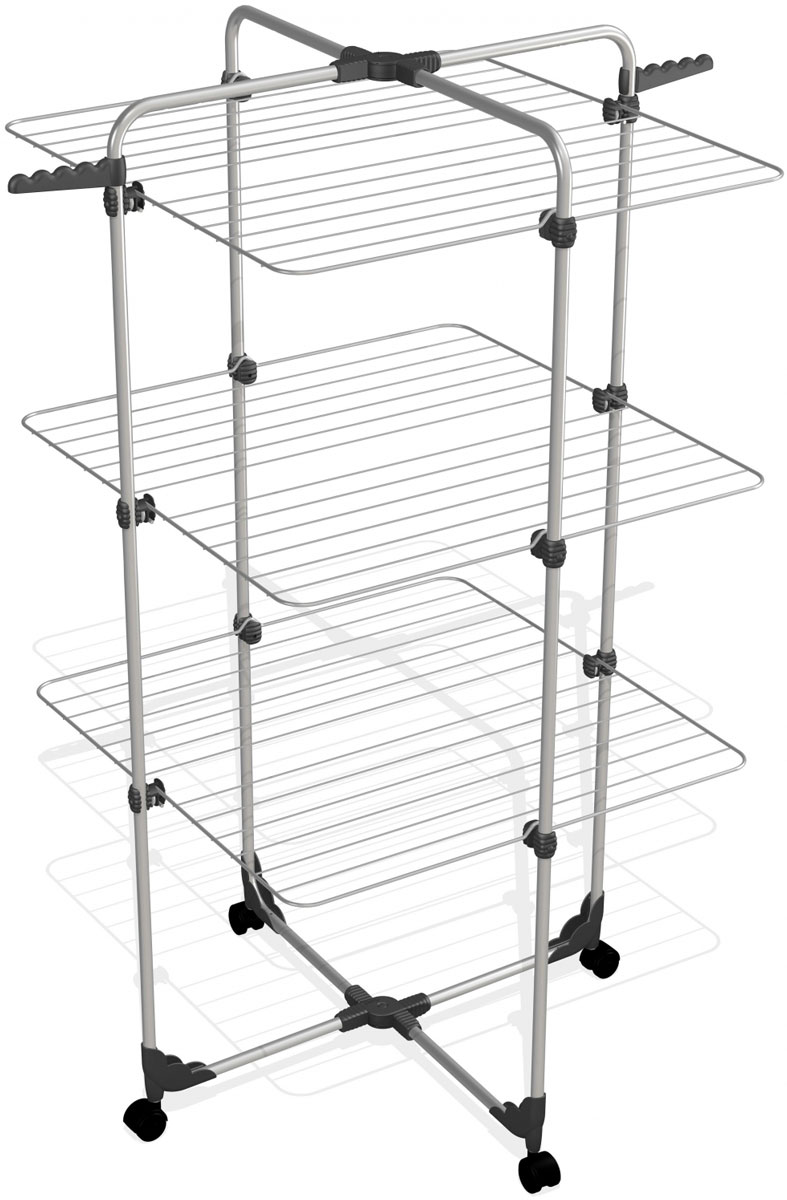 Сушилка для белья Gimi Modular 3, напольная, цвет: серебристый10510290 Сушилка для белья Gimi Modular 3, напольная, цвет: серебристый10510290Напольная сушилка для белья Modular 3 позволит вам разместить большое количество белья, не загромождая пространство в вашей квартире. Сушилка оснащена тремя полками, двумя кронштейнами для плечиков и четырьмя колесиками. Будет удобна в использовании на открытом воздухе и в душевой кабине. Возможно использование в наполовину сложенном состоянии. Характеристики: Материал: сталь, пластик. Общая длина стержней для белья: 30 м. Размер в разложенном виде (Д х Ш х В): 71 см х 71 см х 132 см. Размер сушилки в сложенном виде (Ш х В): 132 см х 71 см. Толщина рейки: 3 мм. Изготовитель: Италия. Артикул: 10510290.