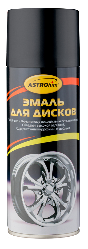 Эмаль для дисков ASTROhim, цвет: черный, 520 млАС-602 Эмаль для дисков ASTROhim, цвет: черный, 520 млАС-602Эмаль для дисков ASTROhim разработана специально для окраски колесных дисков любых транспортных средств. Обновляет внешний вид дисков. Образует эластичное лакокрасочное покрытие, которое не трескается и не отшелушивается в процессе эксплуатации автомобиля, обладает стойкостью к агрессивному воздействию факторов внешней среды, таких как влага, дорожные реагенты, песок и камни, летящие из-под колес. Обеспечивает антикоррозионную защиту окрашенным металлическим деталям. Наносится без предварительного грунтования. Не требует дополнительного покрытия защитным лаком. Образует прочное покрытие с высоким блеском. Подходит для окрашивания любых видов дисков, а также для декоративного окрашивания любых металлических и предварительно загрунтованных деревянных поверхностей. Обладает отличной адгезией к окрашиваемой поверхности, повышенной укрывистостью и атмосферостойкостью. Благодаря аэрозольной форме упаковки позволяет равномерно окрашивать диски самой сложной формы. ...