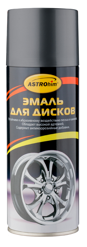 Эмаль для дисков ASTROhim, цвет: графит, 520 млАС-610 Эмаль для дисков ASTROhim, цвет: графит, 520 млАС-610Эмаль для дисков ASTROhim разработана специально для окраски колесных дисков любых транспортных средств. Обновляет внешний вид дисков. Образует эластичное лакокрасочное покрытие, которое не трескается и не отшелушивается в процессе эксплуатации автомобиля, обладает стойкостью к агрессивному воздействию факторов внешней среды, таких как влага, дорожные реагенты, песок и камни, летящие из-под колес. Обеспечивает антикоррозионную защиту окрашенным металлическим деталям. Наносится без предварительного грунтования. Не требует дополнительного покрытия защитным лаком. Образует прочное покрытие с высоким блеском. Подходит для окрашивания любых видов дисков, а также для декоративного окрашивания любых металлических и предварительно загрунтованных деревянных поверхностей. Обладает отличной адгезией к окрашиваемой поверхности, повышенной укрывистостью и атмосферостойкостью. Благодаря аэрозольной форме упаковки позволяет равномерно окрашивать диски самой сложной формы. ...