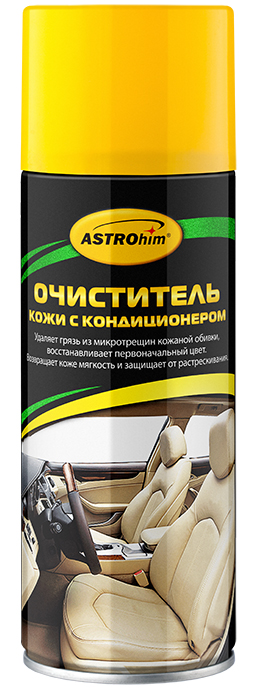 Очиститель кожи ASTROhim, с кондиционером, 520 млАС-8555 Очиститель кожи ASTROhim, с кондиционером, 520 млАС-8555Очиститель кожи ASTROhim эффективно очищает загрязнения, в том числе из микротрещин кожаной обивки, значительно обновляя ее внешний вид. Содержит специальные поверхностно-активные вещества, которые позволяют удалять даже старые загрязнения, не повреждая при этом естественную структуру кожи. Возвращает кожаной обивке мягкость и эластичность, защищает от сухости, растрескивания и выгорания за счет содержания в составе кондиционирующих добавок. Придает обивке ухоженный внешний вид и шелковистый блеск. Образует на поверхности защитный барьерный слой, благодаря которому поверхность приобретает грязеотталкивающие свойства и меньше загрязняется. Быстро впитывается и не оставляет жирных следов, на сиденья можно садиться практически сразу после очистки, не боясь того, что испачкается одежда. Может использоваться для очистки мотоциклетного снаряжения, а также в бытовых целях, например, для ухода за кожаной мебелью, аксессуарами и одеждой. Подходит для поверхностей из...