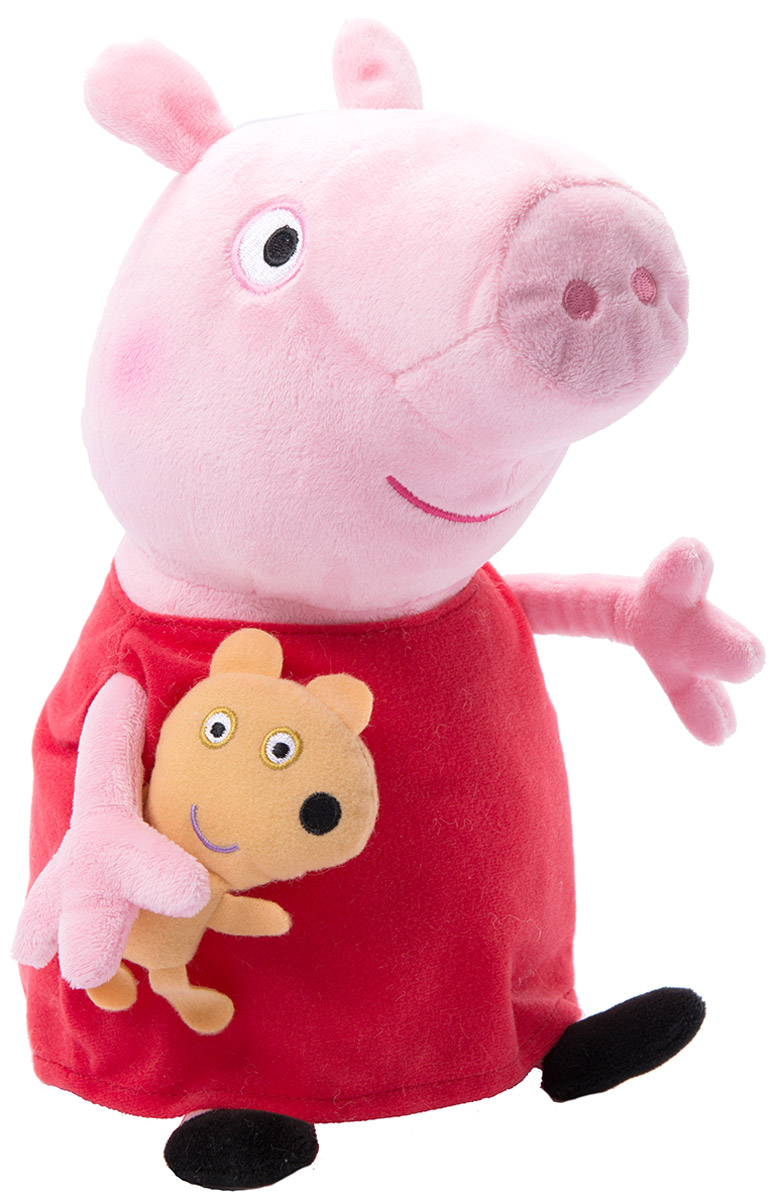 Peppa Pig Мягкая игрушка Пеппа с игрушкой 40 см31157 Peppa Pig Мягкая игрушка Пеппа с игрушкой 40 см31157Мягкая игрушка Peppa Pig Пеппа с игрушкой изготовлена в виде главной героини популярного детского мультипликационного сериала Свинка Пеппа. С ней можно весело играть днем и сладко спать ночью, ведь гораздо увлекательней отправляться в волшебную страну снов в компании с плюшевой подругой. Свинка одета в красное платье и как будто идет навстречу, чтобы дружелюбно пожать руку. Игрушка выполнена из высококачественного и приятного на ощупь материала. Великолепное качество исполнения делают эту игрушку чудесным подарком к любому празднику, а оригинальный жизнерадостный образ представит такой подарок в самом лучшем свете.