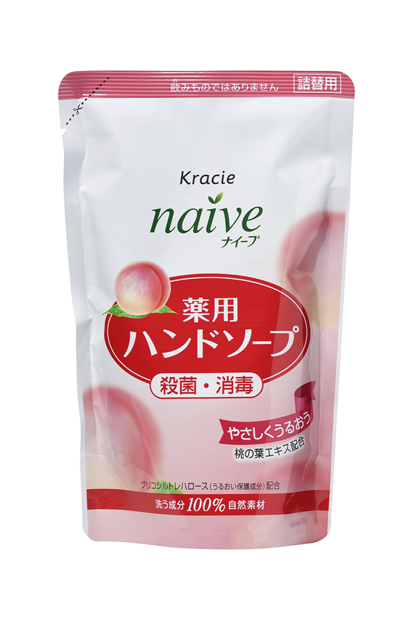 Kracie 17761 Naive Мыло жидкое для рук с экстрактом листьев персикового дерева (сменная упаковка), 200 мл17761kr Kracie 17761 Naive Мыло жидкое для рук с экстрактом листьев персикового дерева (сменная упаковка), 200 мл17761krЖидкое мыло с очищающими компонентами растительного происхождения и гликозилтрегалозой (увлажняющее и смягчающее кожу рук вещество аминокислотной группы) мягко очищает и увлажняет кожу рук. Обладает антибактериальным и дезодорирующим эффектами. С экстрактом листьев персикового дерева.