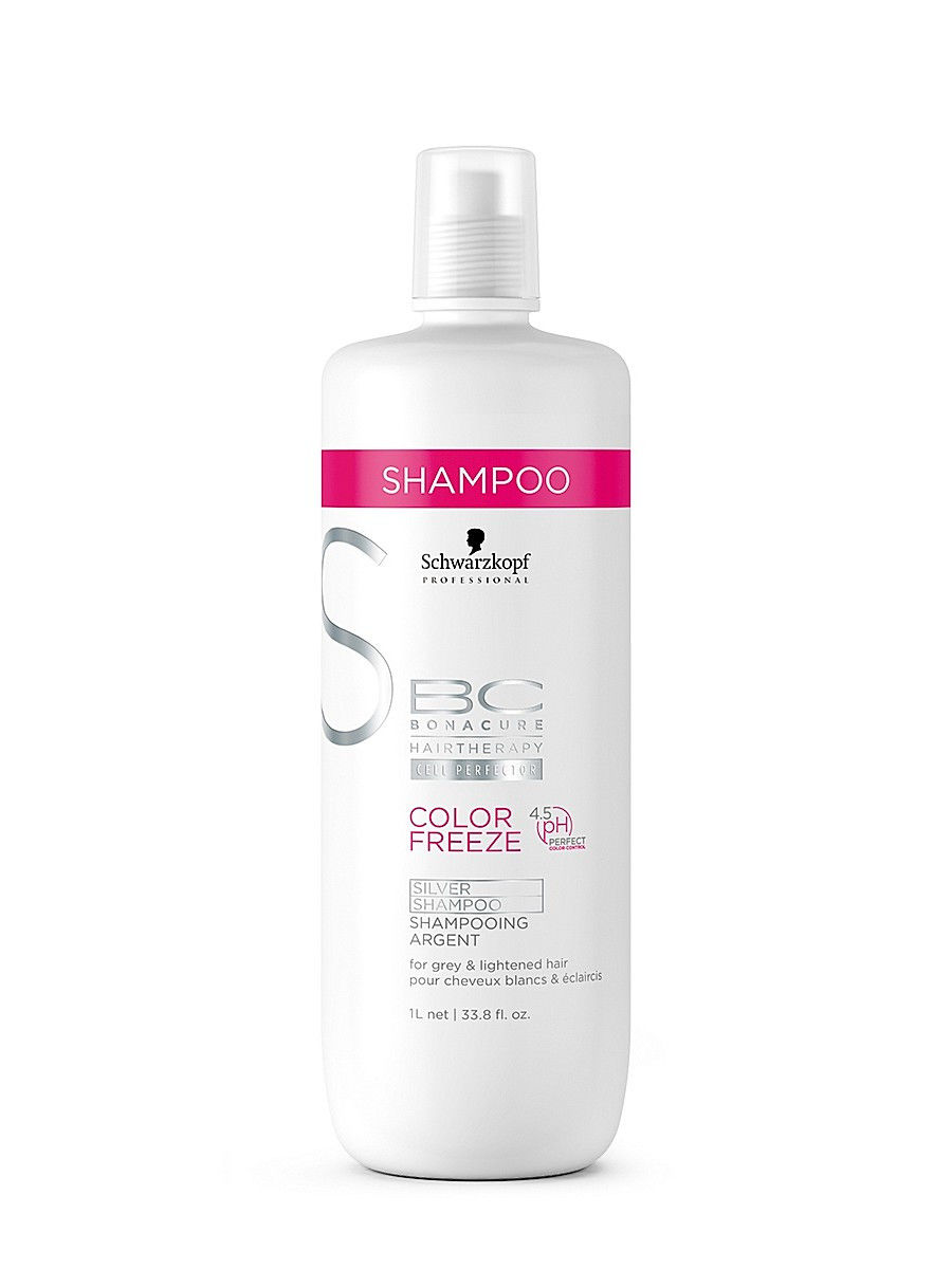 Bonacure Защита цвета Color Freeze Silver Сияние Шампунь Серебристый оттенок 1000 мл099-141801256/239843 Bonacure Защита цвета Color Freeze Silver Сияние Шампунь Серебристый оттенок 1000 мл099-141801256/239843Для эффективного поддержания холодного оттенка волос без образования нежелательного желтого тона лаборатория немецкой косметической марки Schwarzkopf разработала придающий серебристый оттенок шампунь Сияние Цвета Bonacure Color Freeze Silver Shampoo. Этот продукт содержит специальные пигменты прямого действия, которые предназначены для волос, окрашенных в холодные тона. Средство подходит для седых, мелированных, блондированных и осветленных прядей. Данный шампунь в своем составе содержит особую формулу, включающую такой уникальный компонент, как реактивный силан, благодаря которому удается очень надежно закрепить результат окрашивания и придать волосам невероятный блеск. Присутствие антижелтых пигментов способствует сохранению холодных оттенков на светлых волосах. Результатом регулярного использования шампуня, придающего серебристый оттенок волосам, является максимально надежное и продолжительное по времени сохранение цвета окрашенных волос без появления желтых оттенков. Пряди также...