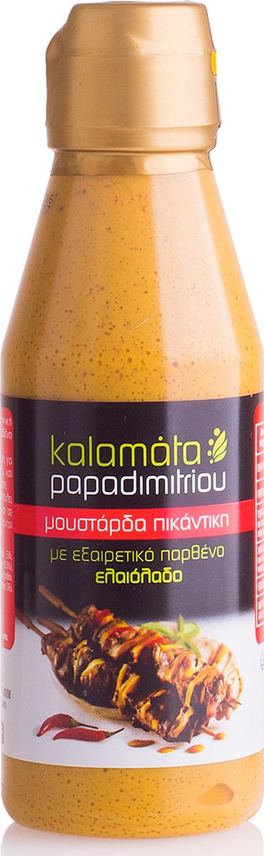 Papadimitriou горчица острая с оливковым маслом, 200 г12.0019 Papadimitriou горчица острая с оливковым маслом, 200 г12.0019Мягкая горчица с оливковым маслом в удобной упаковке. Kalamata Papadimitriou является ведущим брендом соусов и уксусов в Греции и экспортируется в разные страны по всему миру.