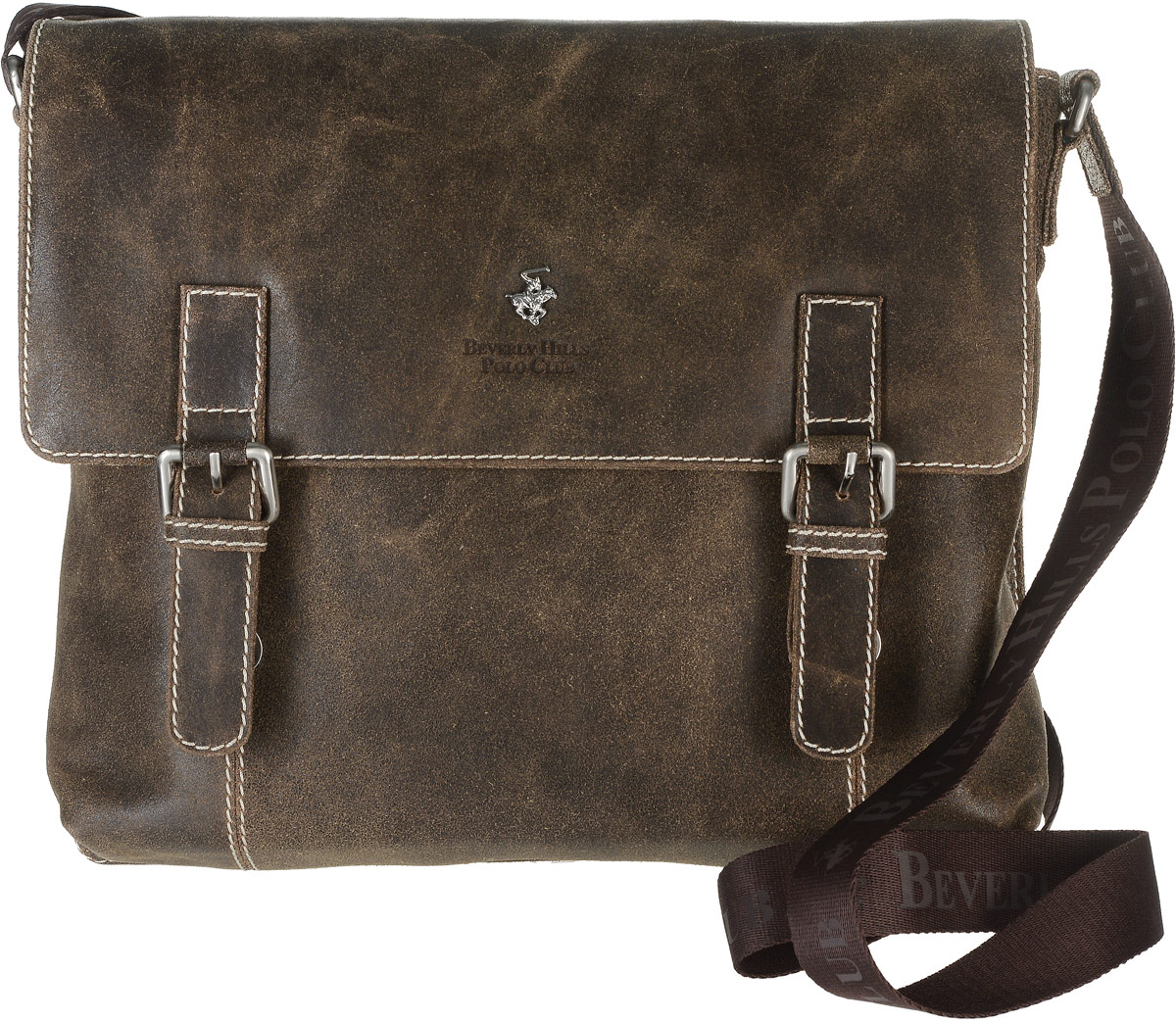 Сумка мужская Beverly Hills Polo Club, цвет: коричневый. 323323_marro Сумка мужская Beverly Hills Polo Club, цвет: коричневый. 323323_marroМужская сумка Beverly Hills Polo Club выполнена из натуральной кожи. Сумка закрывается на застежку-молнию и клапан на двух магнитных кнопках. Модель имеет одно основное отделение, где расположены два кармана под телефон и мелкие принадлежности, вшитый карман на молнии, а также вместительный карман для планшета. Снаружи, с тыльной стороны сумки расположен карман на застежке-молнии. Изделие оснащено длинным регулируемым наплечным ремнем, который крепится к сумке с помощью металлических элементов. Сумка Beverly Hills Polo Club станет ярким и оригинальным подарком для человека, ценящего практичные и качественные вещи.