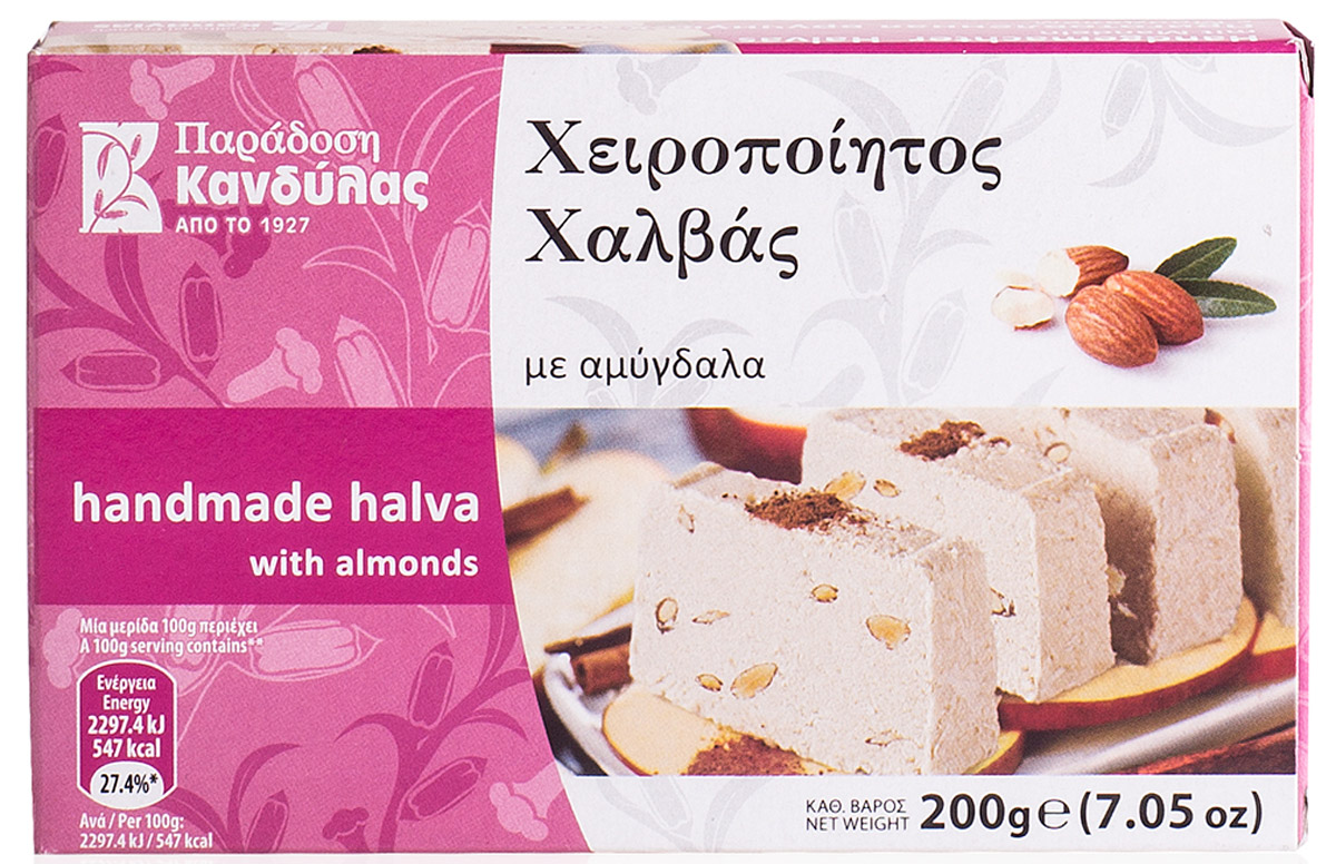 Kandylas халва с миндалем, 200 г13.0025 Kandylas халва с миндалем, 200 г13.0025Греческие сладости - халва кунжутная с миндалем.