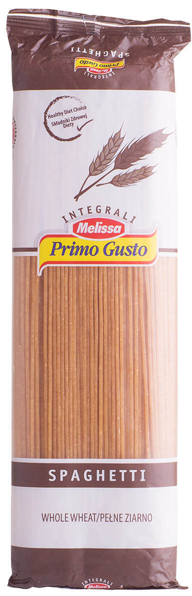 Melissa-Primo Gusto спагетти коричневые, 500 г14.0003 Melissa-Primo Gusto спагетти коричневые, 500 г14.0003Макаронные изделия Melissa Primo Gusto производятся исключительно из семолины - муки твердых сортов пшеницы специального (грубого) помола. Семолина используется для приготовления пасты, каши, пудингов и кускуса.