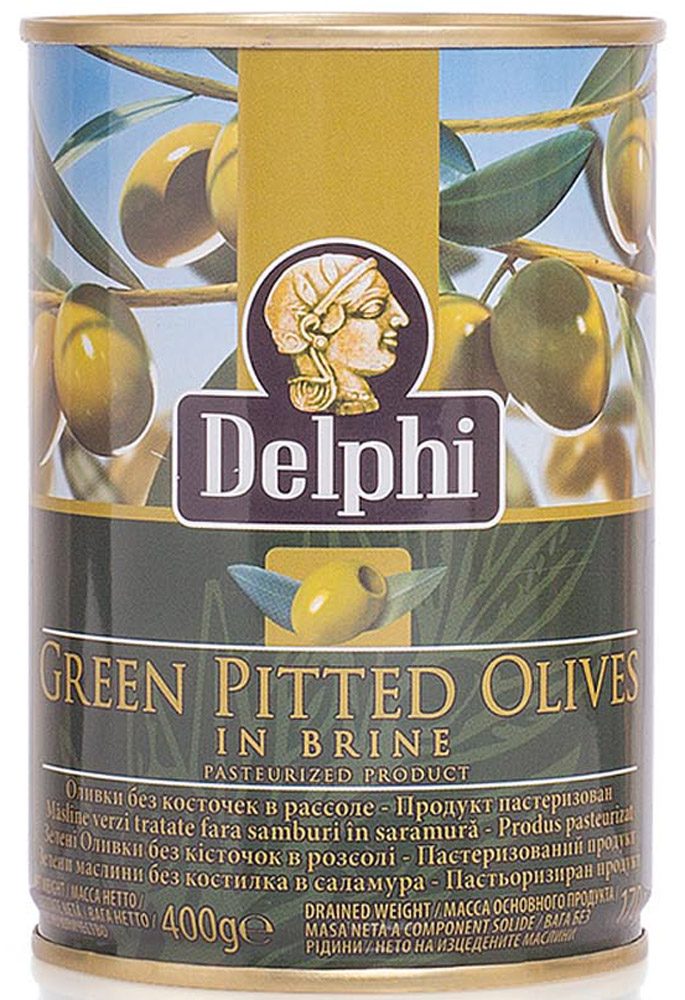 Delphi Оливки без косточки в рассоле Superior 261-290, 400 г51.0028,1 Delphi Оливки без косточки в рассоле Superior 261-290, 400 г51.0028,1В жестяной банке находятся зеленые отборные делфи оливки, выращенные на солнечном острове Крит, не содержащие косточек, которые залиты рассолом.