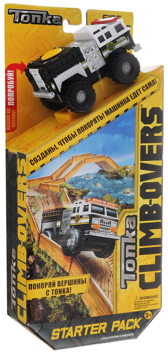 Tonka Игрушечный трек Fire Stomperfire_stomper/ast51491A Tonka Игрушечный трек Fire Stomperfire_stomper/ast51491AИгрушечный трек Tonka Fire Stomper станет отличным подарком юному любителю гонок. Черно-серый полицейский автомобиль, входящий в комплект, на корпусе имеет белые полоски. Мощные черные колеса автомобиля с серыми дисками легко проедут через любое препятствие. А если ребенок нажмет на большую желтую кнопку, расположенную на крыше кузова, то машинка быстро помчится вперед. Собрав восемь элементов трека, можно устроить невероятные гонки вместе с друзьями, придумывая различные игровые сюжеты! Игровой трек совместим со всеми машинками и треками из серии Climb-Overs. Рекомендуется докупить 2 батарейки напряжением 1,5V типа ААА (товар комплектуется демонстрационными).