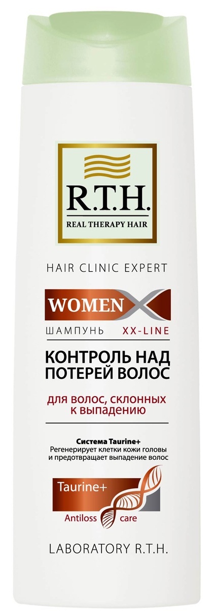 Шампунь R.T.H. Women Контроль над потерей волос4604903000127 Шампунь R.T.H. Women Контроль над потерей волос4604903000127Формула шампуня обогащена системой Taurine+, которая утолщает и укрепляет стержень волоса, предотвращает процесс преждевременного выпадения волос. Комбинация витаминов PP и B6 обеспечивает регенерацию клеток кожи головы и корней волос.