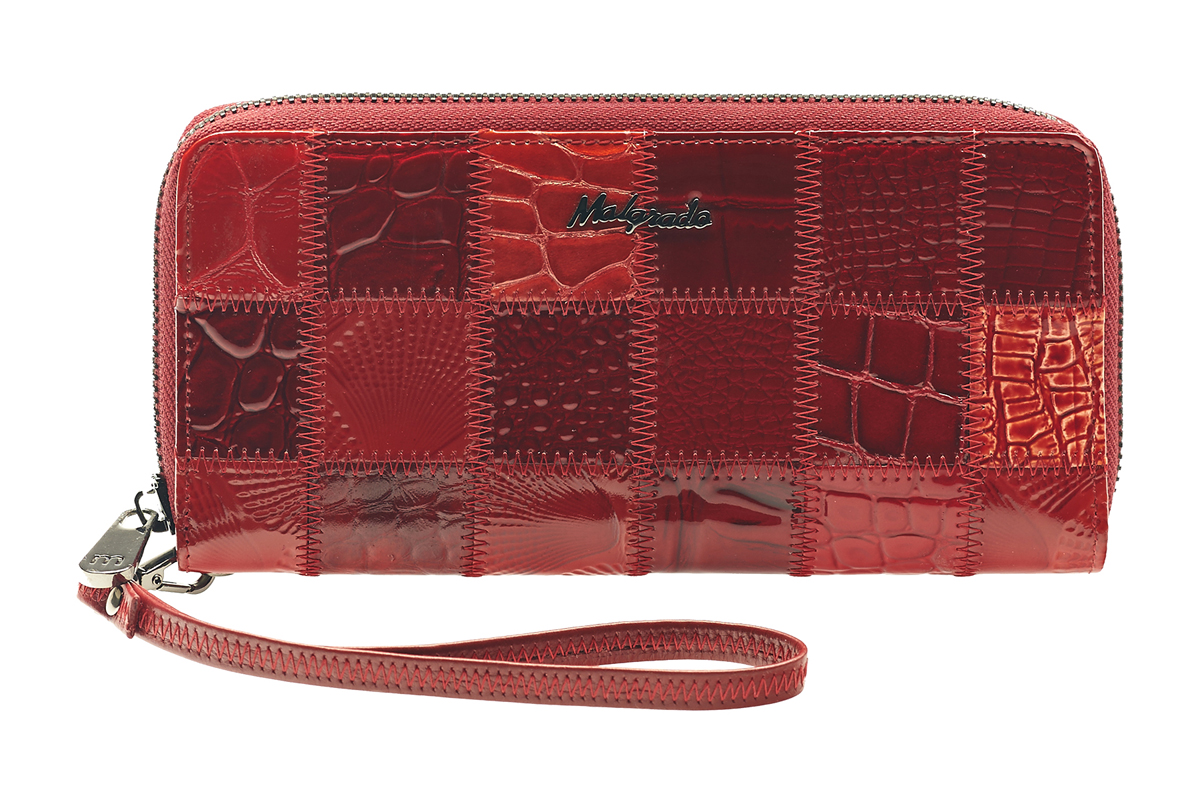 Кошелек женский Malgrado, цвет: красный. 73005-44473005-444A Red Клатч Malgrado Кошелек женский Malgrado, цвет: красный. 73005-44473005-444A Red Клатч MalgradoСтильный клатч Malgrado изготовлен из натуральной кожи красного цвета с декоративным тиснением и закрывается на молнию. Внутри расположены четыре основных отделения, одно из которых на молнии, по четыре кармашка на боковых стенках для карточек, визиток, кредиток и два кармашка побольше, в которые можно положить пропуск, проездной билет или фотографию. В комплект так же входит кожаный ремешок для удобной переноски. Клатч упакован в металлическую коробку с логотипом фирмы. Характеристики: Материал: натуральная кожа, текстиль, металл. Размер клатча: 19 см х 10 см х 2 см. Цвет: красный. Размер упаковки: 23 см х 13 см х 4,5 см. Артикул: 73005-444.