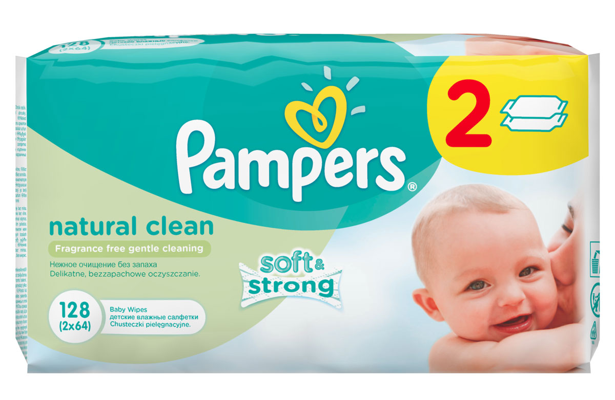 Pampers Детские влажные салфетки Natural Clean 128 штPA-81448785 Pampers Детские влажные салфетки Natural Clean 128 штPA-81448785Забота и любовь - это то, что требуется малышам каждый день. Именно поэтому Pampers Natural Clean с дополнительным увлажнением позволяют бережно заботиться о детской коже. Благодаря своей уникальной мягкой текстуре SoftGrip, они очищают кожу малыша еще нежнее, чем раньше, поддерживая естественный уровень pH. Не бойтесь сюрпризов с Pampers Natural Clean!
