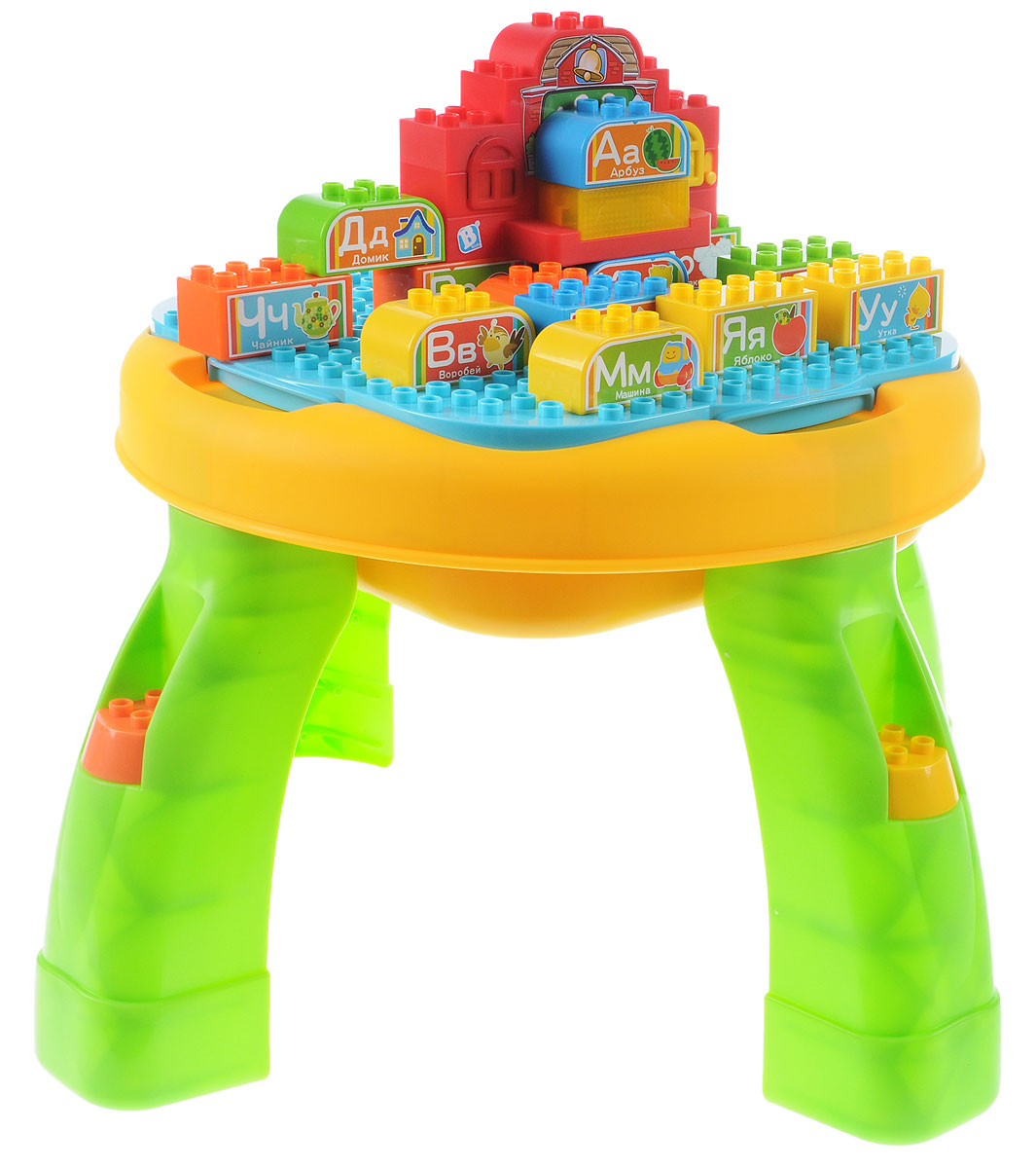 B kids Развивающий центр Школа004626 B kids Развивающий центр Школа004626Развивающий центр B kids Школа - не просто конструктор с отсеком для хранения, но еще и увлекательная интерактивная игра на запоминание английского алфавита. Итак, у вас есть 13 блоков (на каждом из которых нарисованы две буквы английского алфавита), а также большой блок со световыми и звуковыми эффектами в виде школы. Когда вы ставите блоки с буквами в школу, приятный голос произносит то, что указано на блоках. Кроме того, развивающий столик проигрывает мелодии и песни об алфавите. В крышке столика есть также отсек для хранения деталей. Игрушка совместима с деталями популярных конструкторов других брендов. Для детей от 2 лет. Размеры столика: 29 см х 38 см. Для работы игрушки необходимы 2 батарейки типа АА напряжением 1,5V (товар комплектуется демонстрационными).