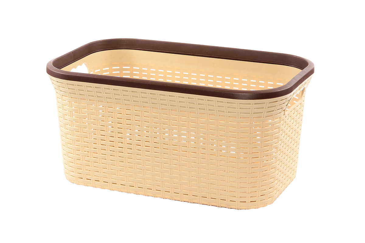 Корзина для хранения Violet Ротанг, цвет: бежевый, 54 х 35 х 26 см810560 Корзина для хранения Violet Ротанг, цвет: бежевый, 54 х 35 х 26 см810560Прямоугольная корзина Violet Ротанг, изготовленная из полипропилена, имитирующая плетение ротанг, предназначена для хранения мелочей в ванной, на кухне, даче или гараже. Позволяет хранить мелкие вещи, исключая возможность их потери. Это легкая корзина со сплошным дном, жесткой кромкой, с небольшими отверстиями на стенках.