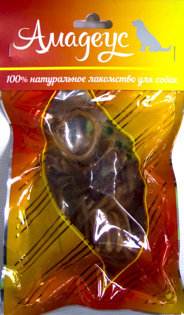 Лакомство для собак Амадеус Трахея большая колечками баранья, 5 шт58536 Лакомство для собак Амадеус Трахея большая колечками баранья, 5 шт58536Лакомство для собак Амадеус Трахея большая колечками баранья - 100% натуральный продукт почти без запаха, а также без содержания химических добавок. При сушке не использовались отбеливатели и консерванты. Лакомство изготавливается из тщательно отобранного и проверенного высококачественного отечественного сырья. Содержит низкокалорийный, легкоусвояемый, гипоаллергенный белок. Продукт богат витаминами и ферментами микрофлоры желудка жвачных животных. В упаковке 5 колечек трахеи. Рекомендовано для профилактики витаминного и ферментного дефицита у собак и кошек всех пород и возрастов. Товар сертифицирован.