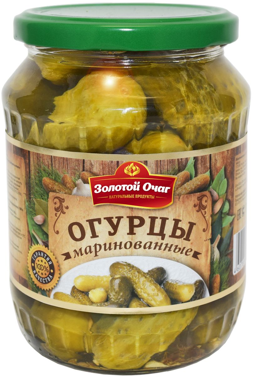 Золотой Очаг маринованные огурцы, 720 мл4607816070652 Золотой Очаг маринованные огурцы, 720 мл4607816070652Маринованные огурцы подают к столу в качестве самостоятельной закуски, добавляют в салаты, винегреты, закуски, супы (солянки, рассольники), подают к основным блюдам.