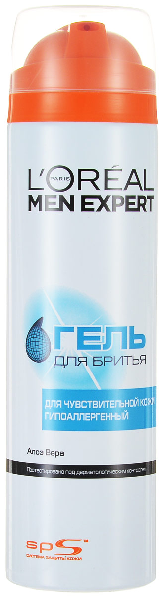 LOreal Paris Men Expert Гель для бритья Гидра Сенситив, для чувствительной кожи, увлажняющий, гипоаллергенный, 200 млA5115403 LOreal Paris Men Expert Гель для бритья Гидра Сенситив, для чувствительной кожи, увлажняющий, гипоаллергенный, 200 млA5115403Покраснения, стянутость, раздражение… Ежедневное бритье - настоящее испытание для чувствительной кожи. Дайте отпор лезвию бритвы с гелем для бритья ДЛЯ ЧУВСТВИТЕЛЬНОЙ КОЖИ от MEN EXPERT! Гипоаллергенная формула геля специально создана для чувствительной кожи: она обогащена экстрактом Алоэ Вера, уменьшает раздражение кожи, вызванное бритьем и защищает от сухости. Не содержит спирта. Протестирован под дерматологическим контролем.