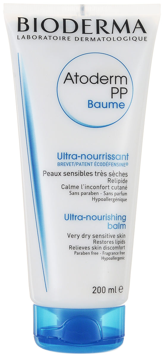 Bioderma Бальзам Atoderm PP, 200 мл028108B Bioderma Бальзам Atoderm PP, 200 мл028108BСмягчающий Atoderm PP бальзам предупреждает появление хронической рецидивирующей сухости (сухая, хрупкая, реактивная кожа). Запатентованный комплекс Экодефансин регулирует экосистему кожи и сохраняет баланс сапрофитной микрофлоры, необходимой для защиты эпидермиса. Кожа естественным путем защищена от внешних агрессий. Витамин РР, входящий в состав крема, помогает клеткам кожи синтезировать липиды, керамиды, способствующие восстановлению межклеточных соединений. Atoderm PP бальзам быстро устраняет раздражение благодаря мощным успокаивающим компонентам. Насыщенный увлажняющими компонентами, Atoderm PP бальзам мгновенно и длительно увлажняет кожу.