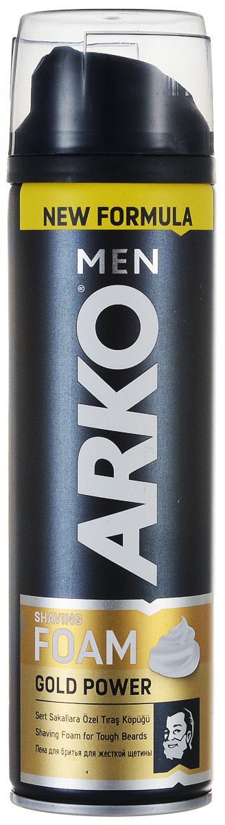 Arko Men Пена для бритья Gold Power 200мл800530345 Arko Men Пена для бритья Gold Power 200мл800530345Пена для бритья содержит комплекс минералов и обеспечивает защиту вашей кожи для мягкого и комфортного бритья