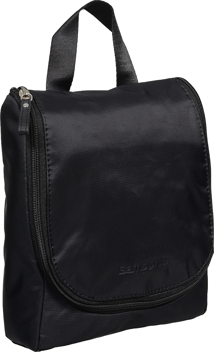 Косметичка дорожная Samsonite, цвет: черный, серый. 94U*0900794U*09007 Косметичка дорожная Samsonite, цвет: черный, серый. 94U*0900794U*09007Дорожная косметичка Samsonite выполнена из нейлона и полиэстера. Косметичка имеет одно большое отделение и закрывается на застежку-молнию. На верхней части изделия расположена удобная ручка. Внутри имеются два кармана с застежками-молниями и 3 небольших кармашка без застежек. Широкая резинка поможет закрепить косметические принадлежности и не позволит им выпасть из кармашков при транспортировке. Также внутри предусмотрен крючок для подвешивания косметички в открытом виде.