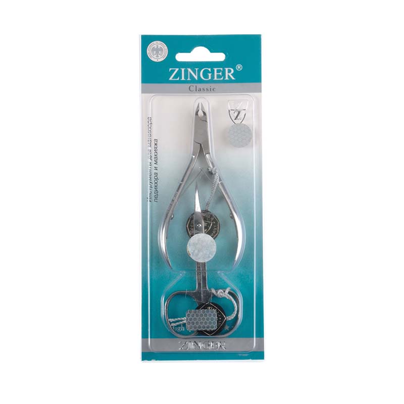 Zinger Набор маникюрных инструментов zo-SIS-43S15073 Zinger Набор маникюрных инструментов zo-SIS-43S15073Набор маникюрных инструментов состоит из кусачек маникюрные и ножниц.