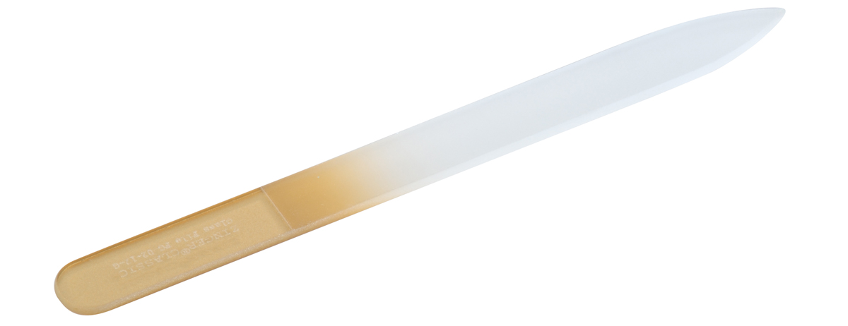 Zinger Пилка стеклянная двухсторонняя zo-FG-02-12 Gold44977 Zinger Пилка стеклянная двухсторонняя zo-FG-02-12 Gold44977Стеклянная пилка создает идеальную форму натуральным и искусственным ногтям. Применяется также для обработки огрубевшей кожи вокруг ногтя.