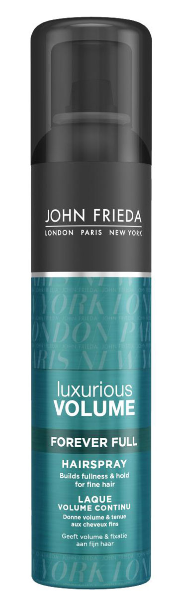John Frieda Лак для волос Luxurious Volume, для придания объема, длительная фиксация, 250 млjf413420 John Frieda Лак для волос Luxurious Volume, для придания объема, длительная фиксация, 250 млjf413420Создает пышность и сохраняет объем укладки для тонких волос. Придает роскошный объем тонким волосам и сохраняет прическу надолго. Лак для придания объема длительной фиксации Luxurious Volume теперь содержит Vitality Complex с кофеином, его ультра легкая невесомая формула гарантирует надежную фиксацию и легко расчесывается. Применение: Перед использованием хорошо встряхните флакон. Держите его вертикально и распыляйте на расстоянии 25-30 см от волос, чтобы завершить и зафиксировать укладку. Для дополнительного объема слегка приподнимите волосы вверх от корней сразу после распыления.