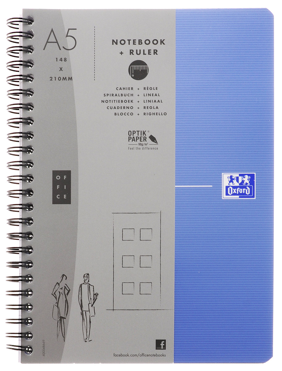 Oxford Тетрадь Essentials 90 листов в клетку цвет голубой822566_голубой Oxford Тетрадь Essentials 90 листов в клетку цвет голубой822566_голубойСтильная практичная тетрадь Oxford Essentials отлично подойдет для офиса и учебы. Тетрадь формата А5 состоит из 90 белых листов с четкой яркой линовкой в клетку. Обложка тетради выполнена из ламинированного картона и оформлена символом Оксфордского университета. Металлический гребень надежно удерживает листы. Также тетрадь имеет скругленные углы и гибкую съемную закладку-линейку из матового полупрозрачного пластика с изображением Рима.