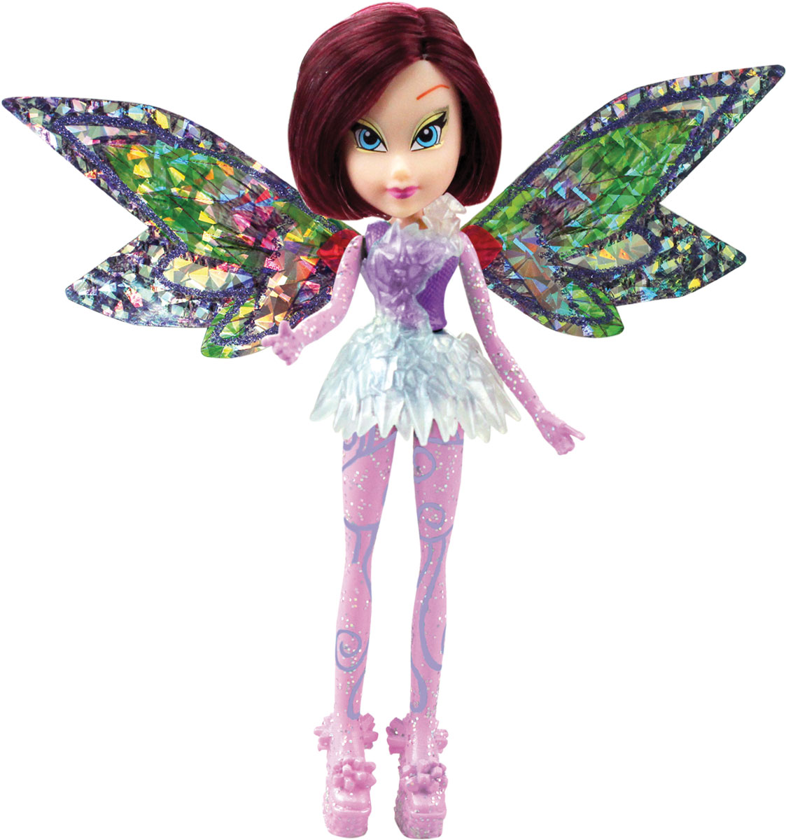 Winx Club Мини-кукла TecnaIW01351500_Tecna Winx Club Мини-кукла TecnaIW01351500_TecnaТекна - героиня культового мультфильма Клуб Винкс и фея высоких технологий. Она родилась на планете Зенит, всегда практична, умна и расчетлива. Текна без ума от компьютеров и обожает различные научные эксперименты. Свои действия она основывает на логических выводах, но из-за этого ей часто бывает сложно выражать свои чувства. Ей также по душе занятия спортом. Текна заботится о своих друзьях, она верна и всегда готова прийти на помощь. Она самая умная фея Клуба Винкс, обладает фотографической памятью, но далеко не всегда ее способности оцениваются по достоинству. В связи с этим Текна часто ощущает себя ненужной. Новая трансформация волшебниц в седьмом сезоне Winx Club - теперь им доступны путешествия в мини-миры с помощью магии Тайникс. Ноги и руки мини-куклы украшены изящными узорами и сияющими блестками, а платье и туфли похожи на алмазные произведения искусства - так фее передалась новая сила Tynix! У феи имеются свои собственные волшебные крылышки, которые могут двигаться,...