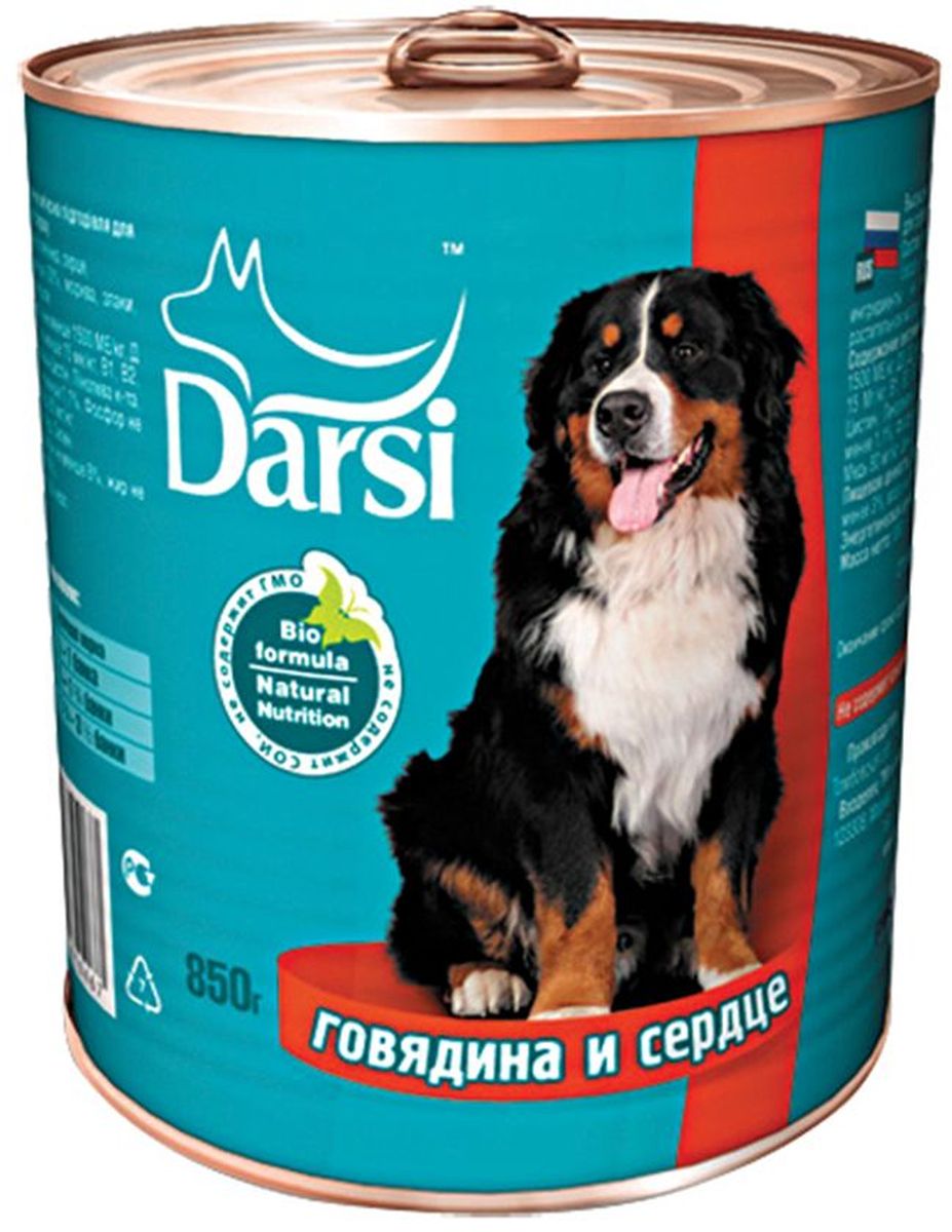 Консервы для собак Darsi, с говядиной и сердцем, 850 г. 0467-20467-2 Консервы для собак Darsi, с говядиной и сердцем, 850 г. 0467-20467-2Полнорационный консервированный корм для собак в виде фарша.