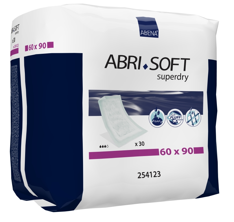Abena Пеленка одноразовая Abri-Soft Superdry 60 х 90 см 30 шт 254123254123 Abena Пеленка одноразовая Abri-Soft Superdry 60 х 90 см 30 шт 254123254123Впитывающие пеленки, Abri-Soft Superdry, 60x90 см, 30 шт., 1500 мл – это пеленки моментального впитывания. Благодаря добавлению суперабсорбента пеленки обладают высокой скоростью влагопоглощения: жидкость превращается в гель, оставляя поверхность пеленки максимально сухой. Данные пеленки понадобятся при замене подгузников, принятии воздушных ванн и во время массажа. Одноразовые впитывающие пеленки Abri-Soft подходят для защиты постельного белья и других поверхностей при проведении различных медицинских процедур, а также для использования в качестве дополнительной защиты постели и кресел во время смены прокладки или подгузника. Пеленки Abri-Soft состоят из водонепроницаемого полиэтиленового нижнего слоя, распушенного целлюлозного волокна, суперабсорбента (Abri-Soft Superdry) нетканого материала и герметичных кромок с четырех сторон для защиты от протекания. Преимущества Abri-Soft: ? водопроницаемый внешний слой и герметичные кромки по периметру пеленки обеспечивают надежную защиту от...