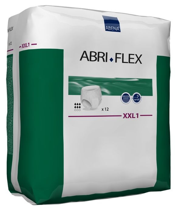 Abena Подгузники для взрослых Abri-Flex XXL1 дневные+ 12 шт 300517300517 Abena Подгузники для взрослых Abri-Flex XXL1 дневные+ 12 шт 300517300517Подгузник-трусики, Abri-Flex Premium XXL1, 12 шт., 1450 мл - продукты серии Abri-Flex могут использоваться в качестве нижнего белья, обеспечивая свободу движения. Abri-Flex удерживается на бедрах за счет увеличенного количества эластичных нитей по сравнению с другими аналогичными продуктами. Подгузники-трусики Abri-Flex Zero подходят для легкой степени недержания, имеют высокий профиль и полностью белый наружный слой. Подгузник-шортики Abri-Flex Special обладает уникальной эластичностью, которая обеспечивает точную посадку в области ног и паха, и является идеальным решением для физически активных людей, а также для тех, кому не подходят традиционные трусики pull-up. Преимущества подгузников для взрослых Abri- Flex: ? мягкий пояс надежно и деликатно удерживает подгузник на месте, ? превращают жидкость в гель, запирая запах изнутри, ? имеют цветной сегментированный индикатор намокания, ? гарантируют сухость за счет инновационной технологии быстрого впитывания слоя 3D DualCore®, ?...