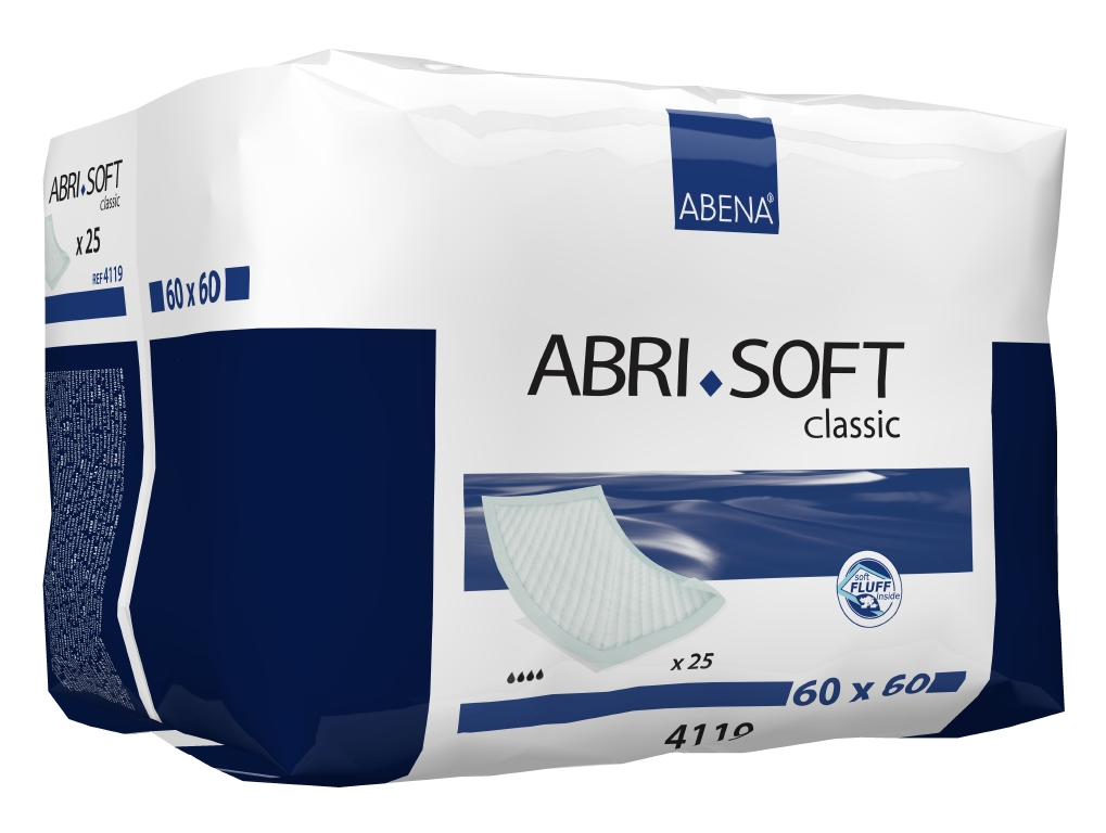 Abena Пеленка одноразовая Abri-Soft Classic 60 х 60 см 25 шт 41194119 Abena Пеленка одноразовая Abri-Soft Classic 60 х 60 см 25 шт 41194119Впитывающие пеленки, Abri-Soft, Classic, 60x60 см, 25 шт., 1300 мл– изделие с высоким уровнем впитываемости, обеспечивает надежную защиту во время проведения длительных диагностических, гигиенических и медицинских процедур. Одноразовые впитывающие пеленки Abri-Soft подходят для защиты постельного белья и других поверхностей при проведении различных медицинских процедур, а также для использования в качестве дополнительной защиты постели и кресел во время смены прокладки или подгузника. Пеленки Abri-Soft состоят из водонепроницаемого полиэтиленового нижнего слоя, распушенного целлюлозного волокна, суперабсорбента (Abri-Soft Superdry) нетканого материала и герметичных кромок с четырех сторон для защиты от протекания. Преимущества Abri-Soft: - водопроницаемый внешний слой и герметичные кромки по периметру пеленки обеспечивают надежную защиту от протеканий; - волокно/суперабсорбирующий слой обеспечивают высокую степень впитываемости; - равномерно впитывают жидкость и не собираются в...